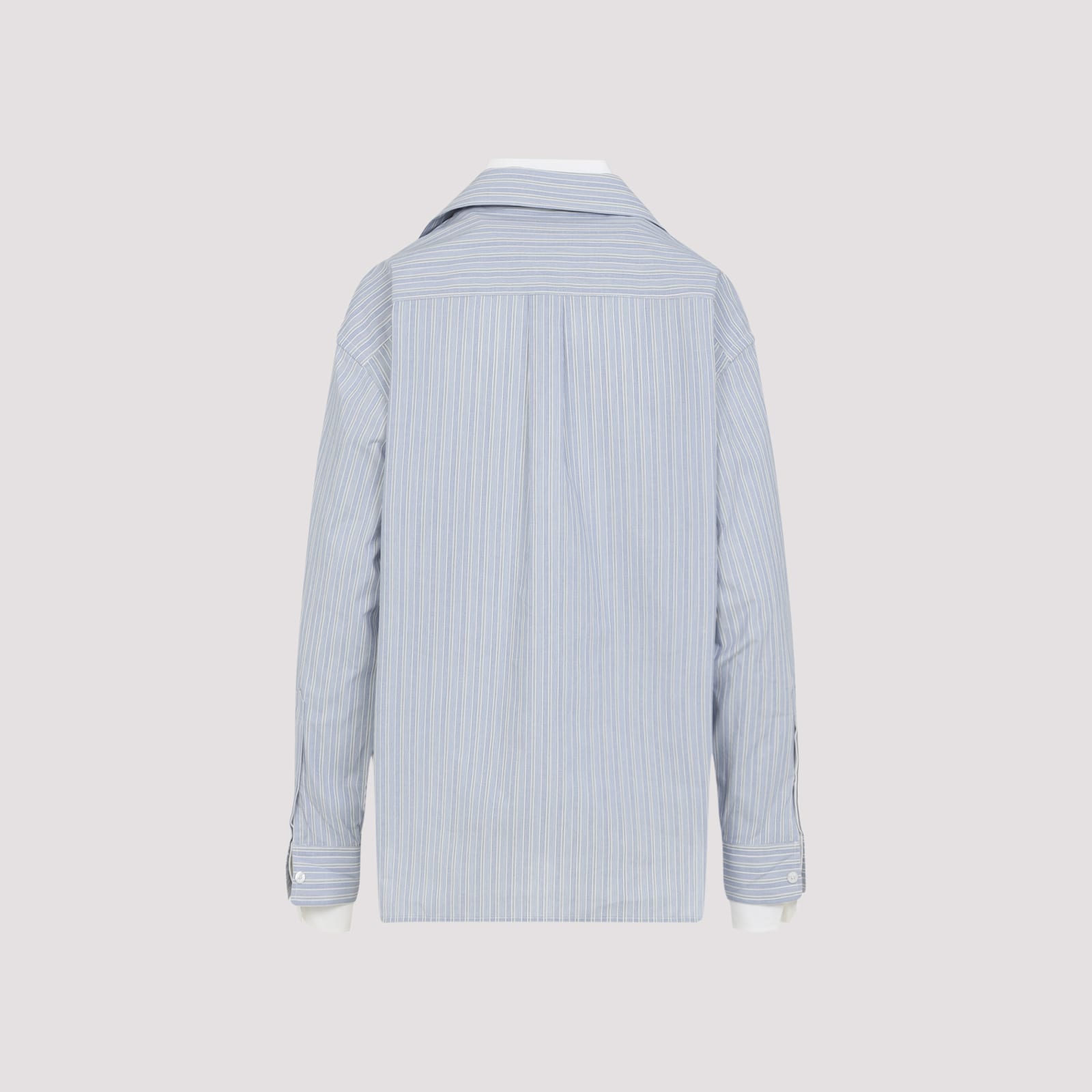 Acne Studios Womens Blue White Layered Striped Cotton-poplin Shirt In Blue