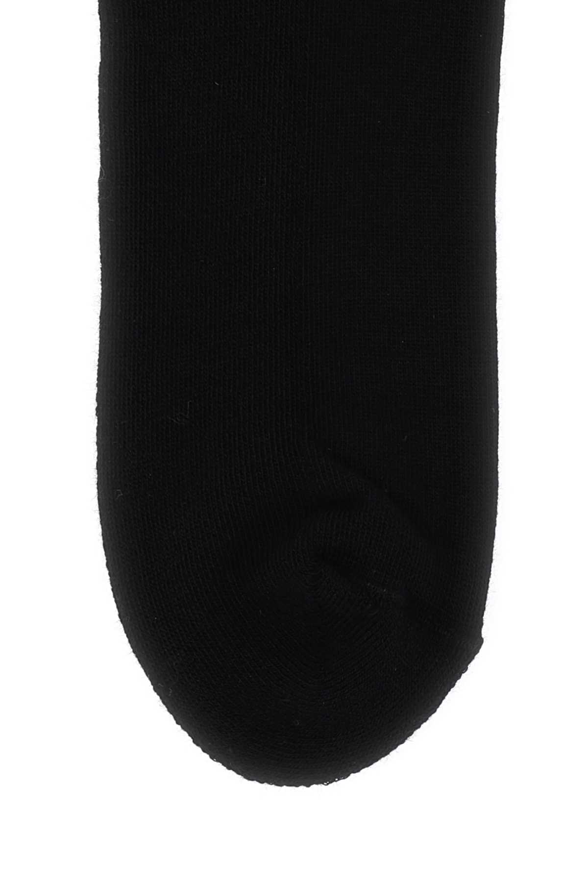 Shop Versace Black Stretch Cotton Blend Socks In 2b150