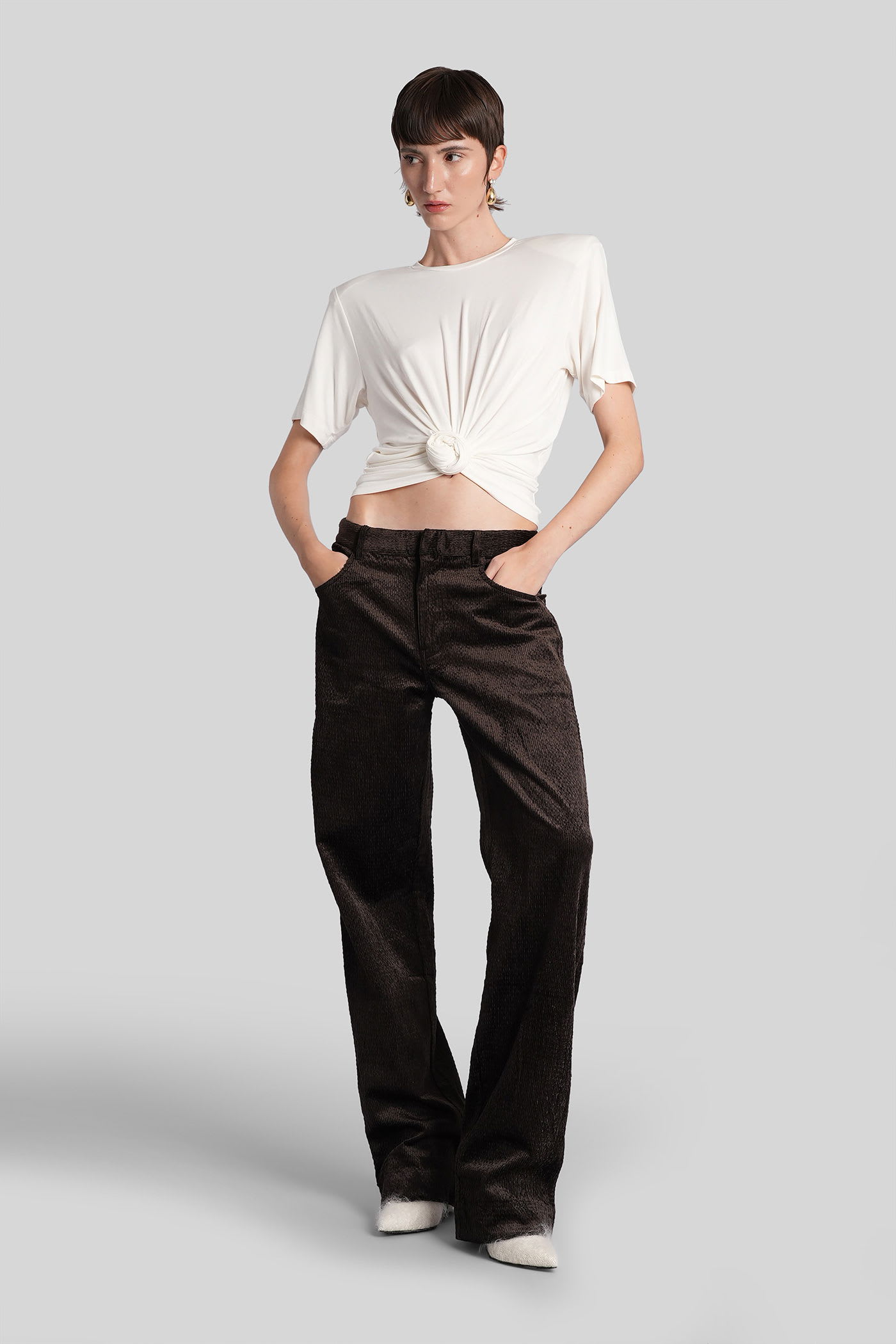 Magda Butrym Tshirt 02 Topwear In Beige Cellulose In White