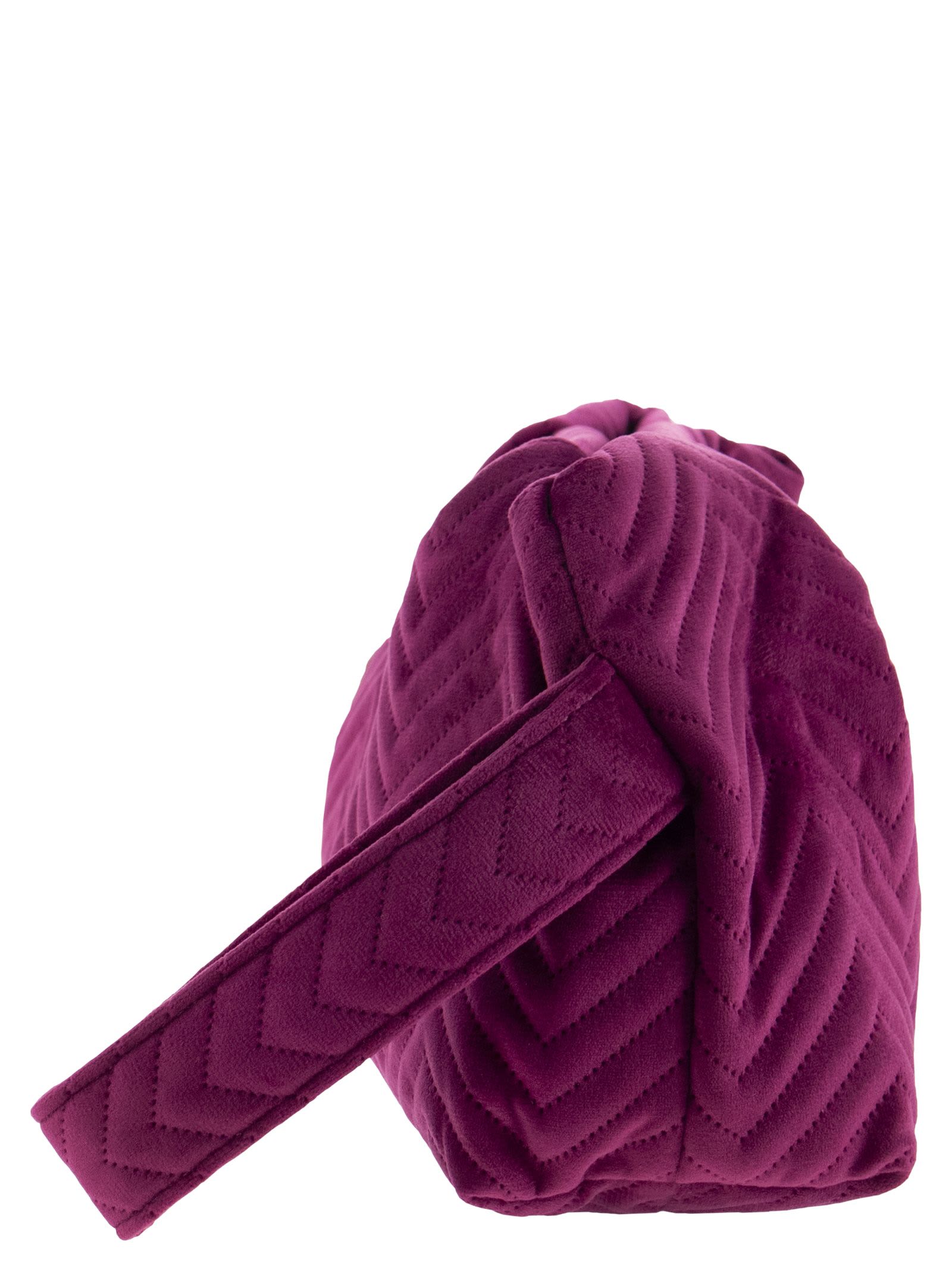 Shop Mc2 Saint Barth Quilted Velvet Clutch Bag In Purple