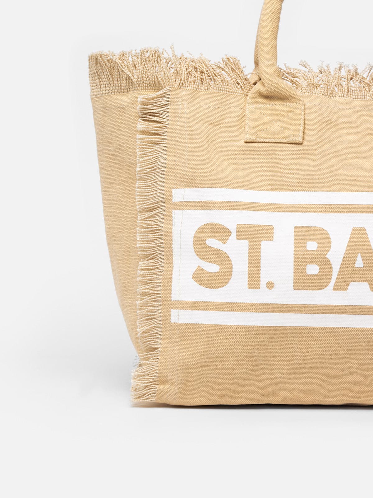 Mc2 Saint Barth Beige Cotton Canvas Vanity Shoulder Bag