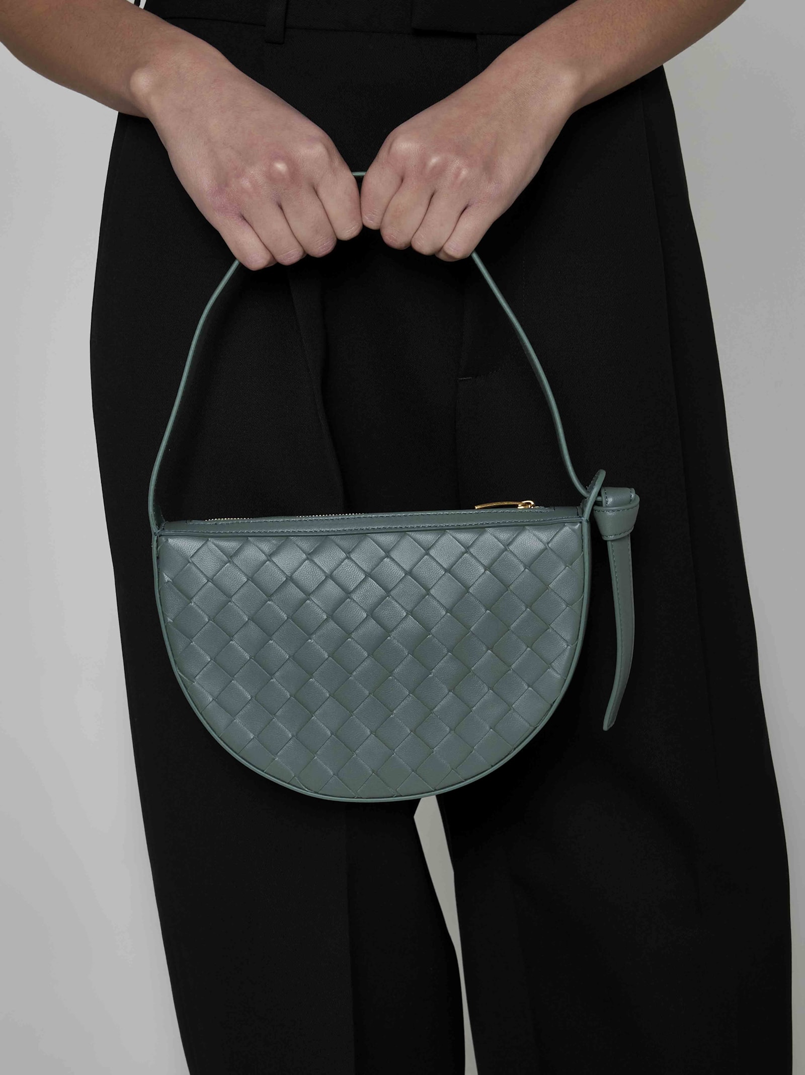 Shop Bottega Veneta Sunrise Intrecciato Leather Mini Bag In Green