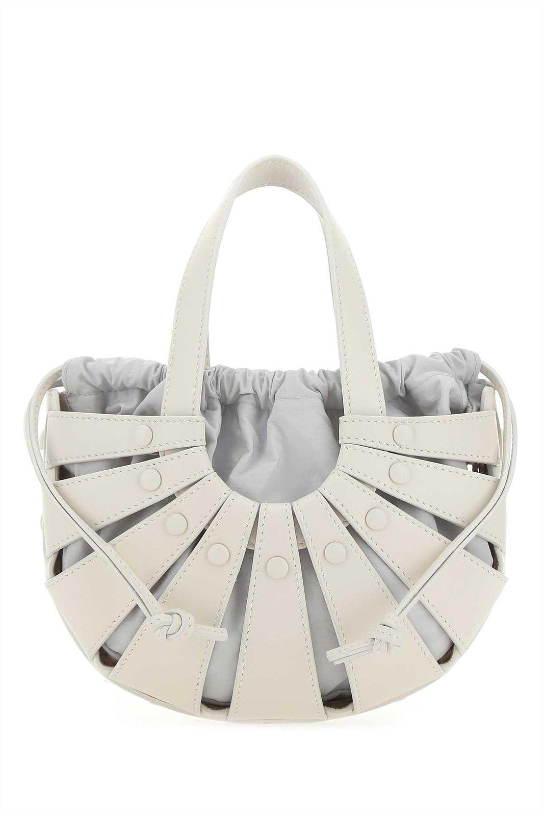 Bottega Veneta The Shell Crossbody Bag In Bianco