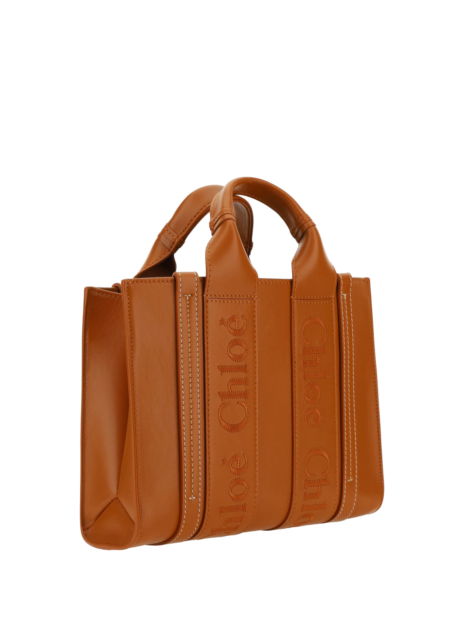 Shop Chloé Woody Handbag In Brown