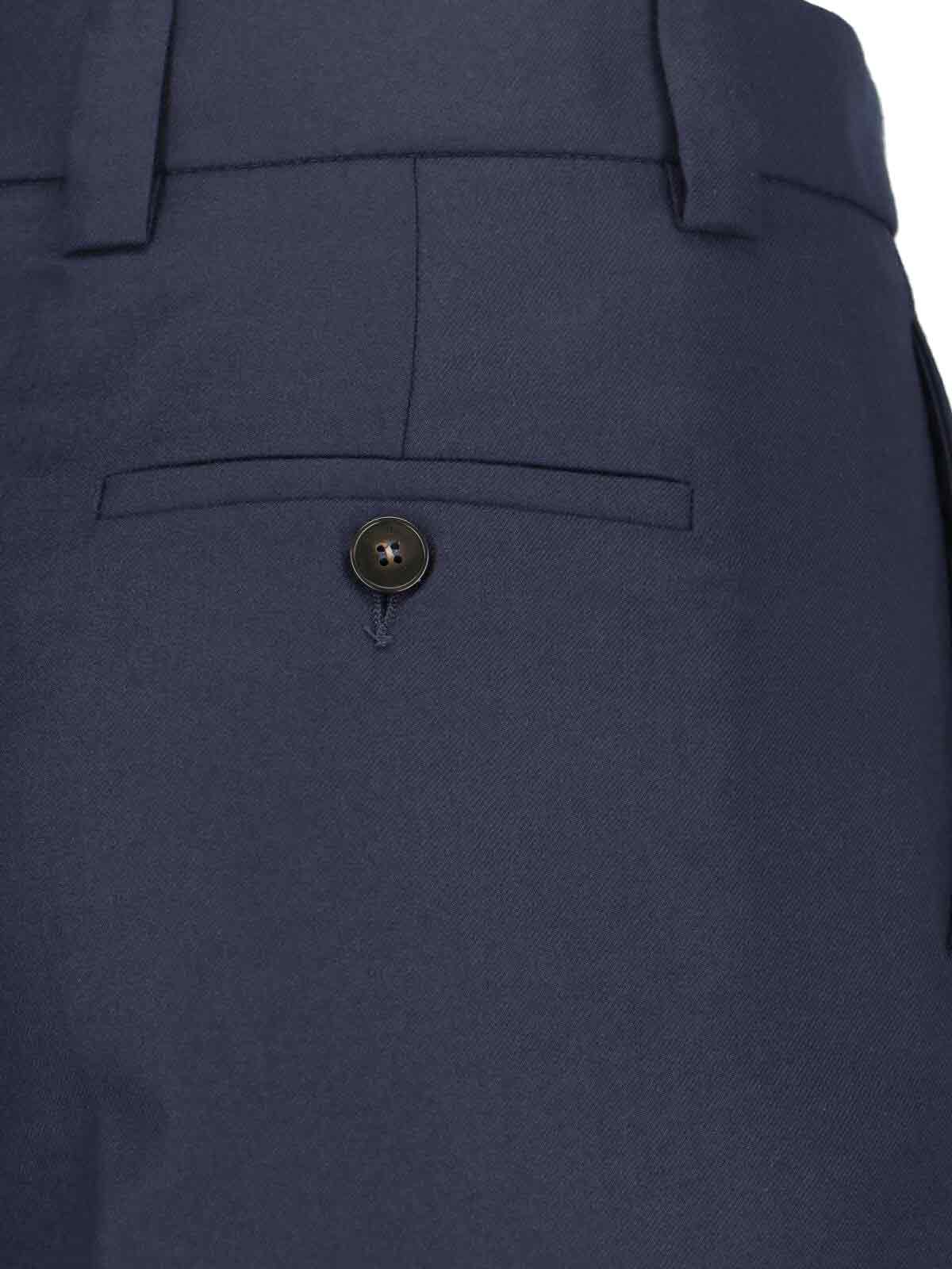 Incotex Wide Leg Trousers Button Detail In Blue