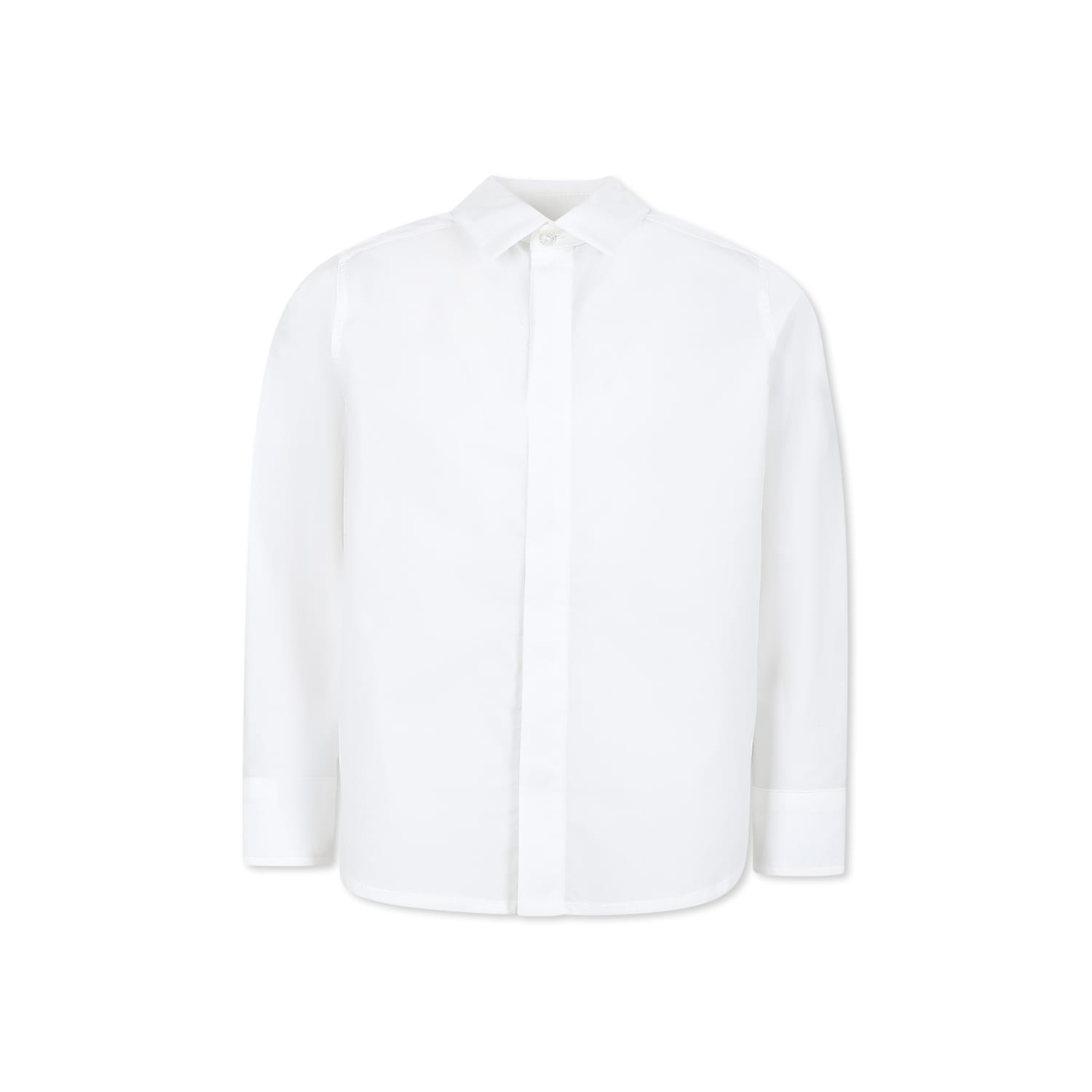 Fendi Pointed Collar Shirt In White