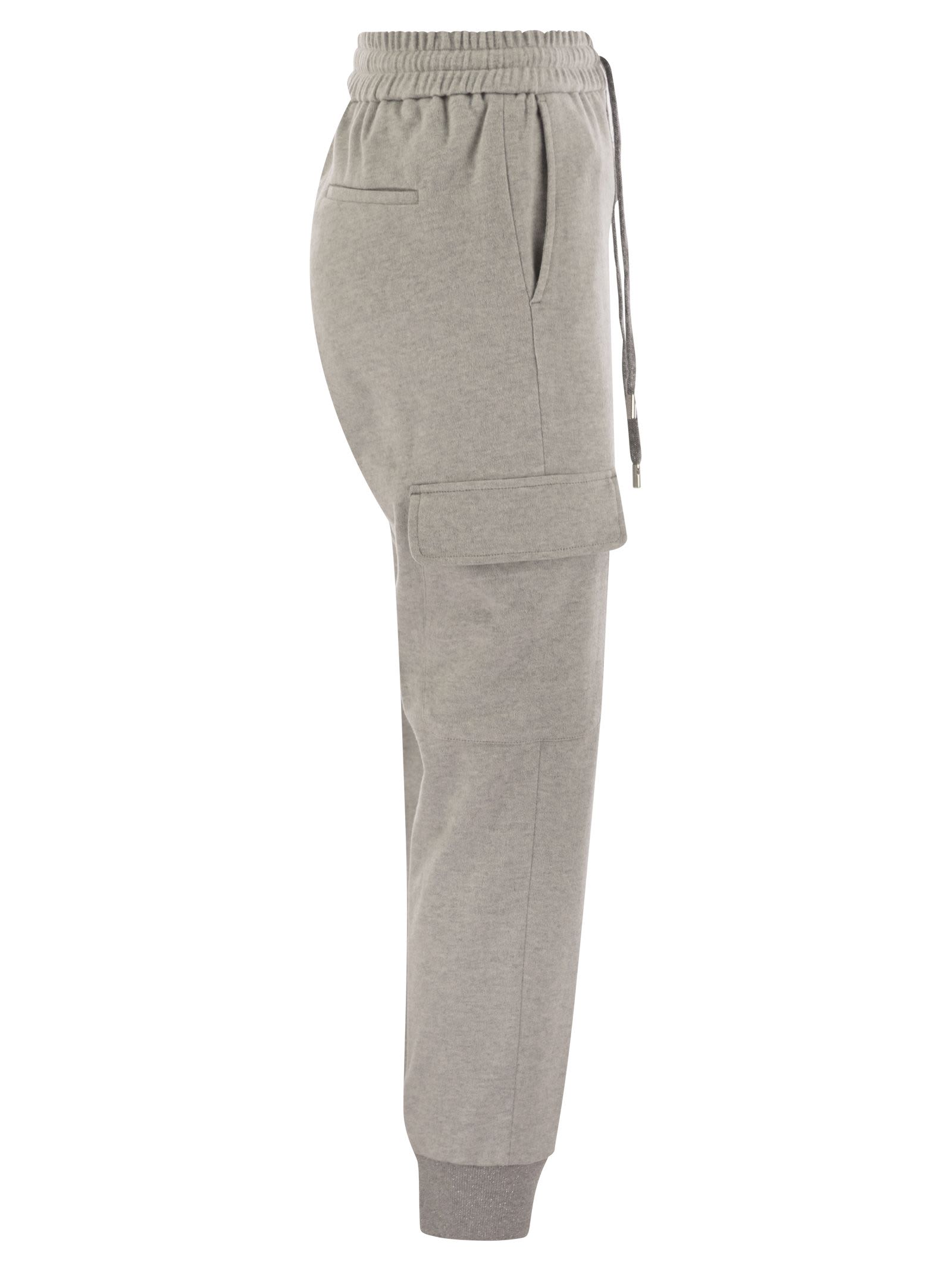 Shop Peserico Cotton And Virgin Wool Trousers In Light Grey