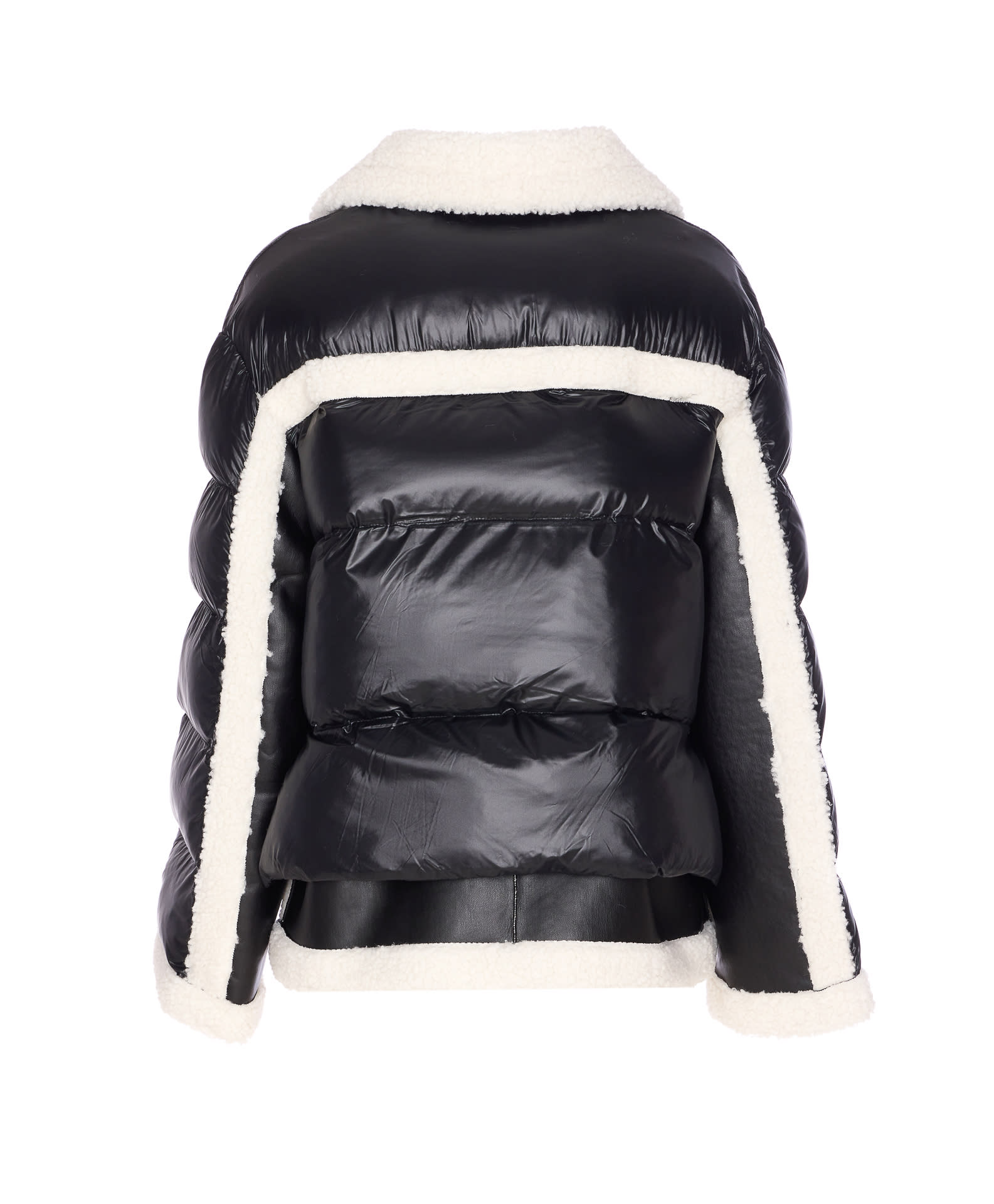 Essentiel Antwerp Faux-shearling Panelled Jacket In Black