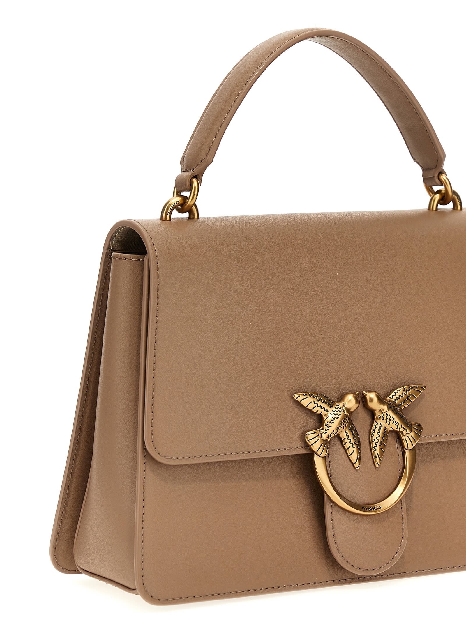 Pinko Love One Top Handle Handbag In Brown