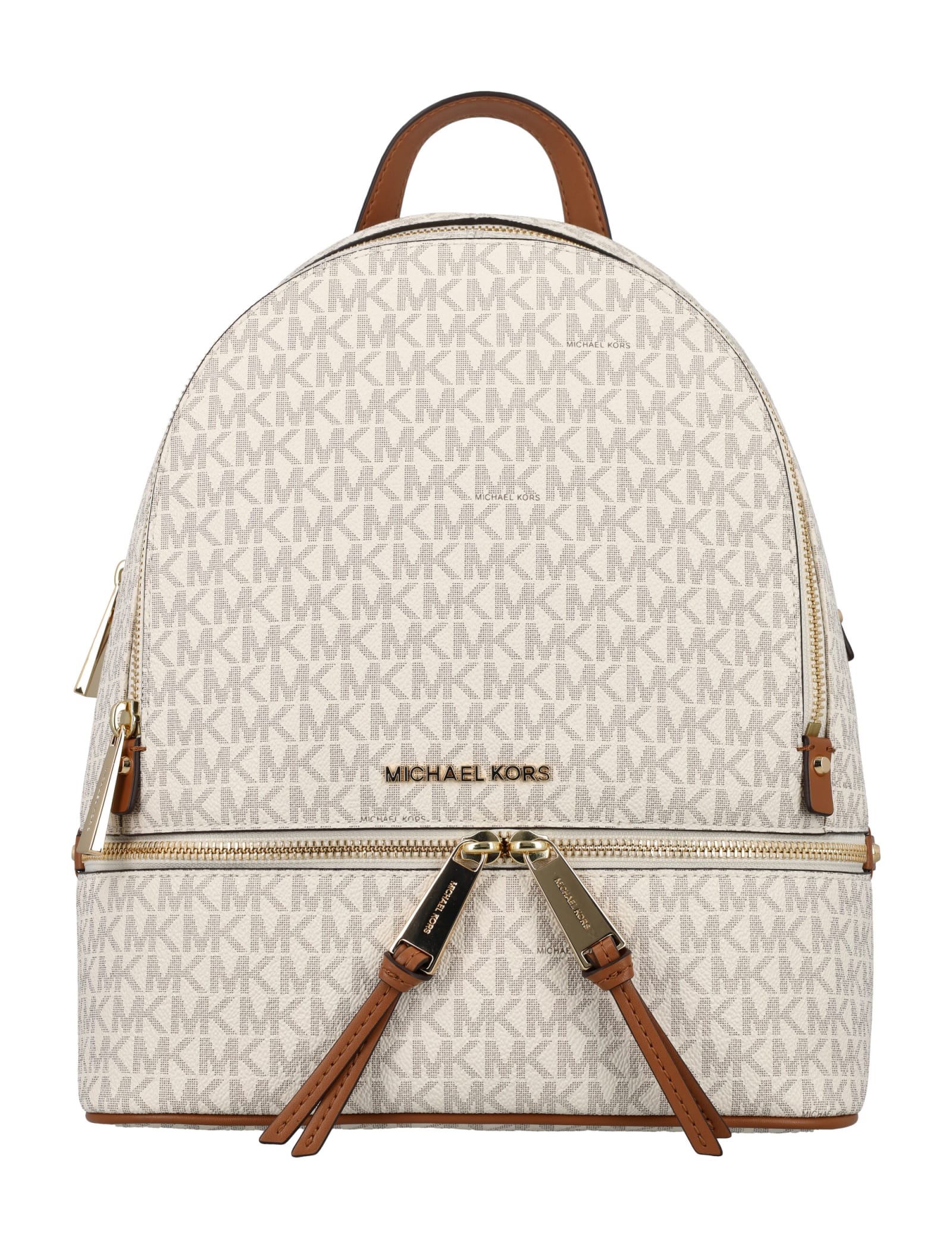 Shop Michael Michael Kors Rhea Zip Backpack In Vanilla