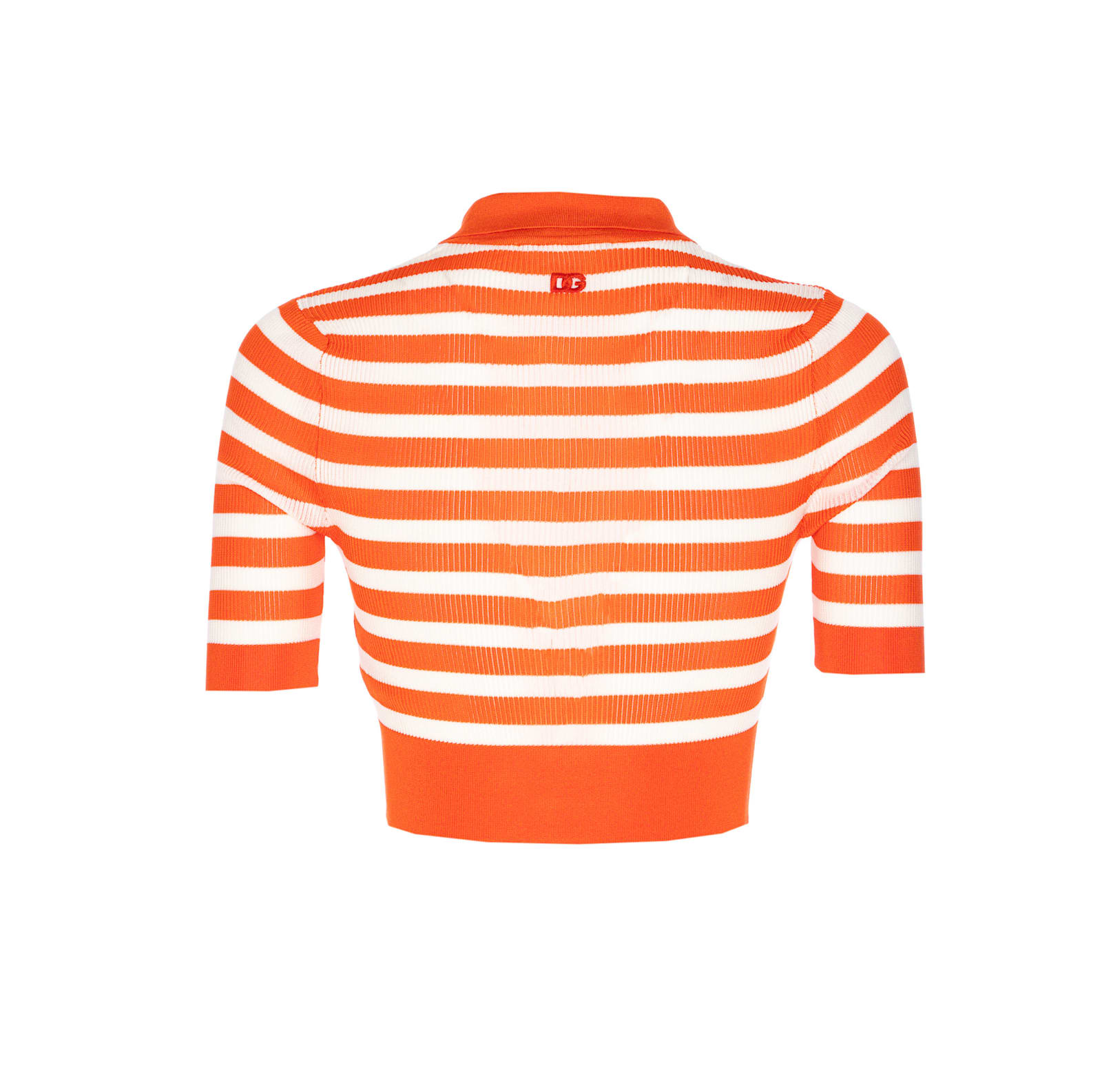 Dolce & Gabbana Striped Polo In Orange