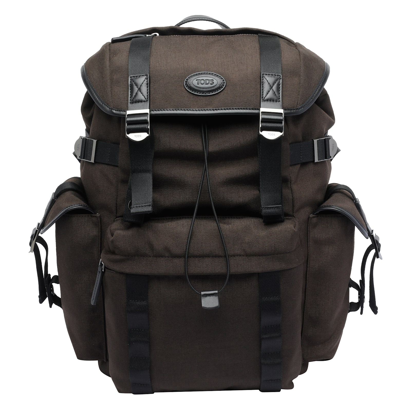 Tod's Backpack In Medium Fabric And Leather In Brown