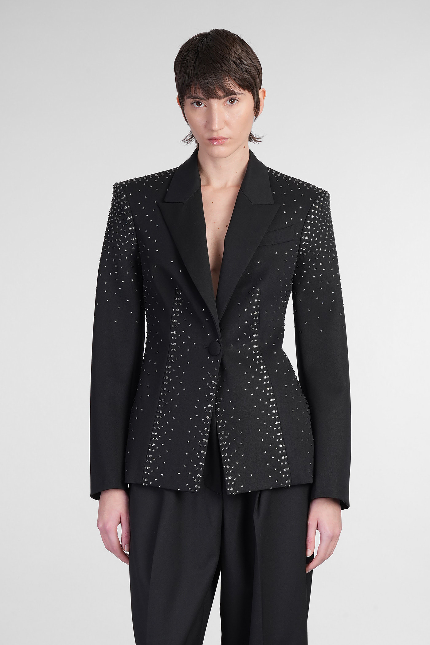 Attico Blazer In Black Wool