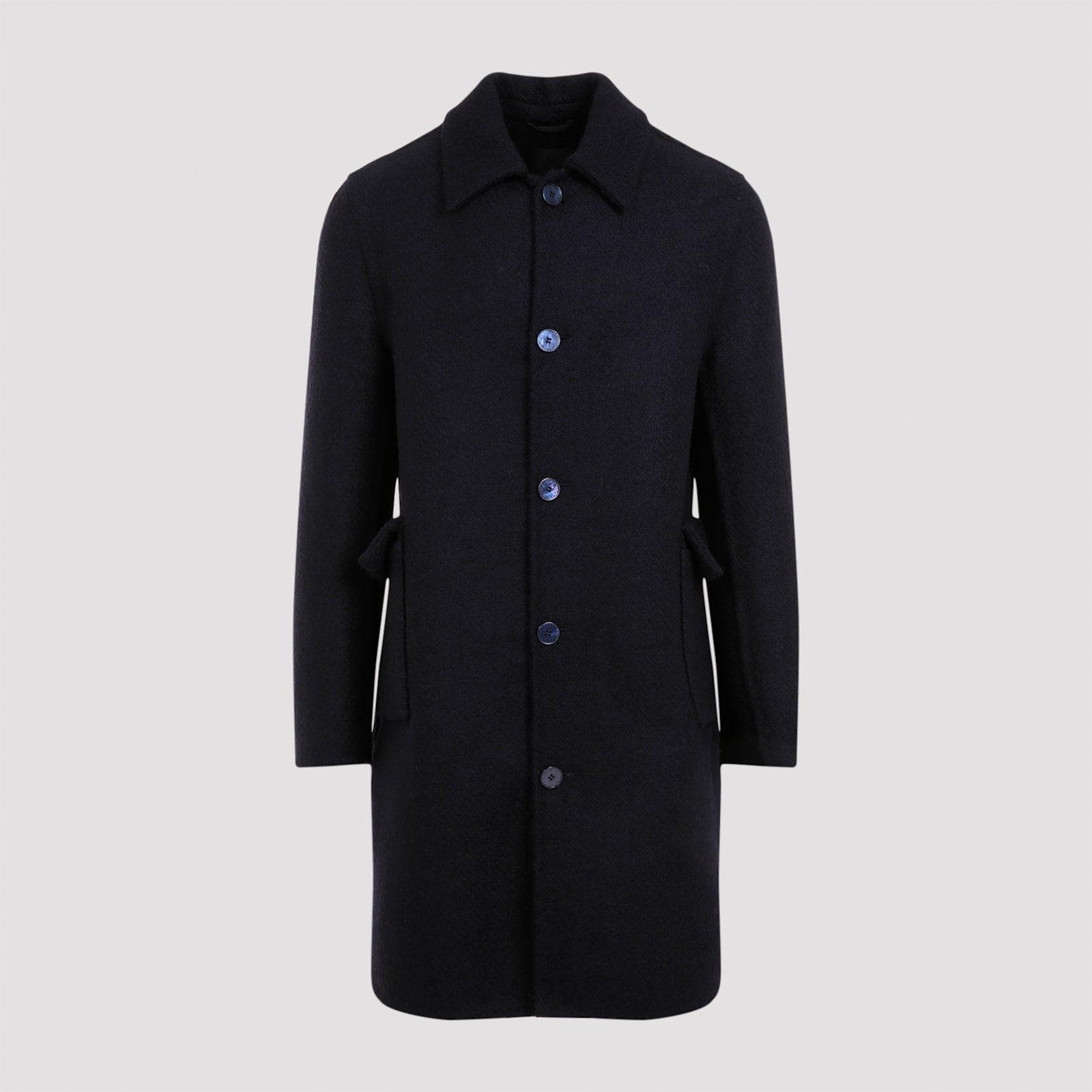 Givenchy Tailored Wool Blend Coat In Night Blue