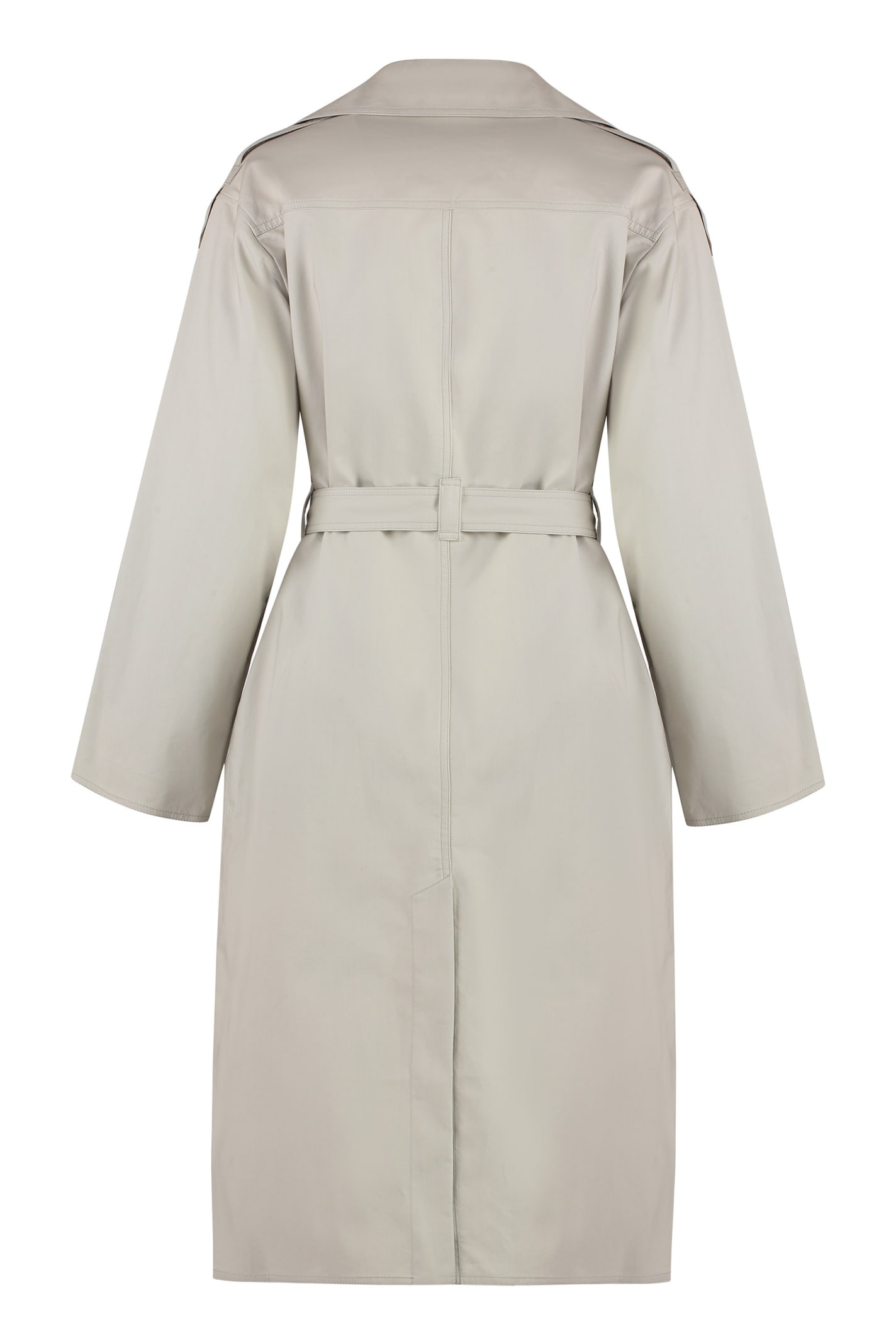 Shop Yves Salomon Cotton Trench Coat In Ecru