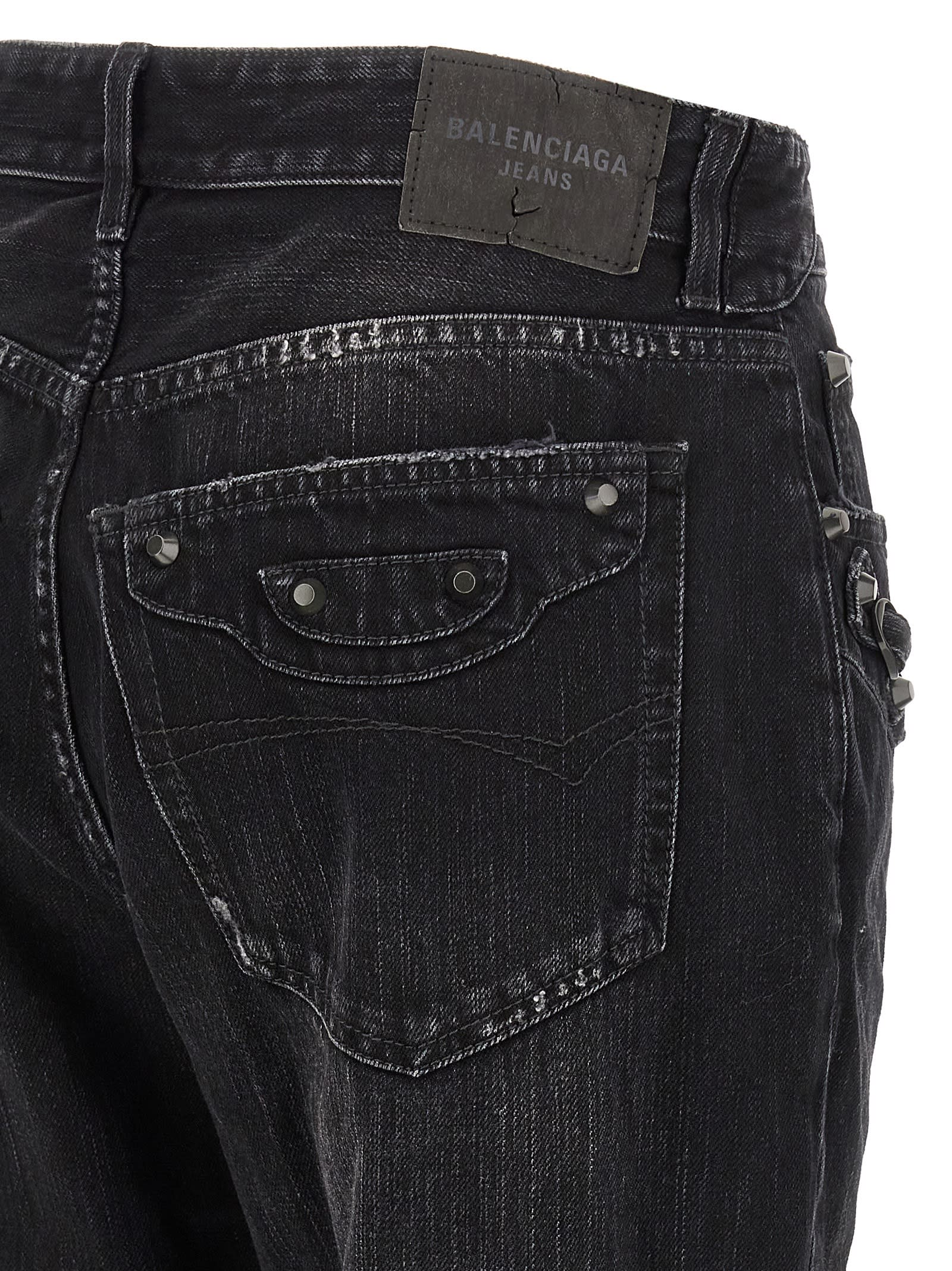 Balenciaga Urban Style Denim Trousers Featuring Pockets In Black