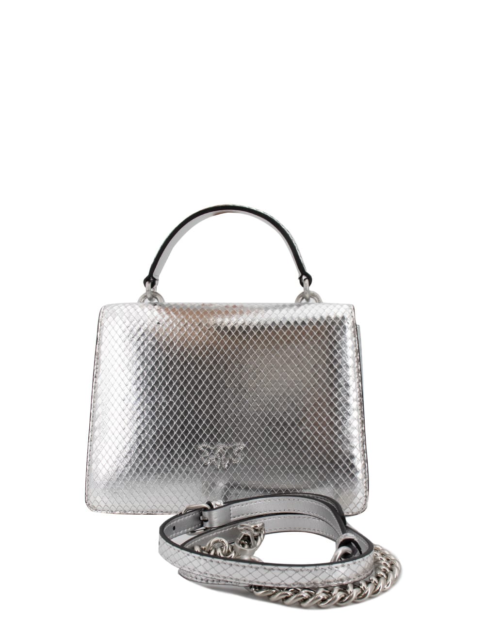 Shop Pinko Bag In Argento Brushed Silver