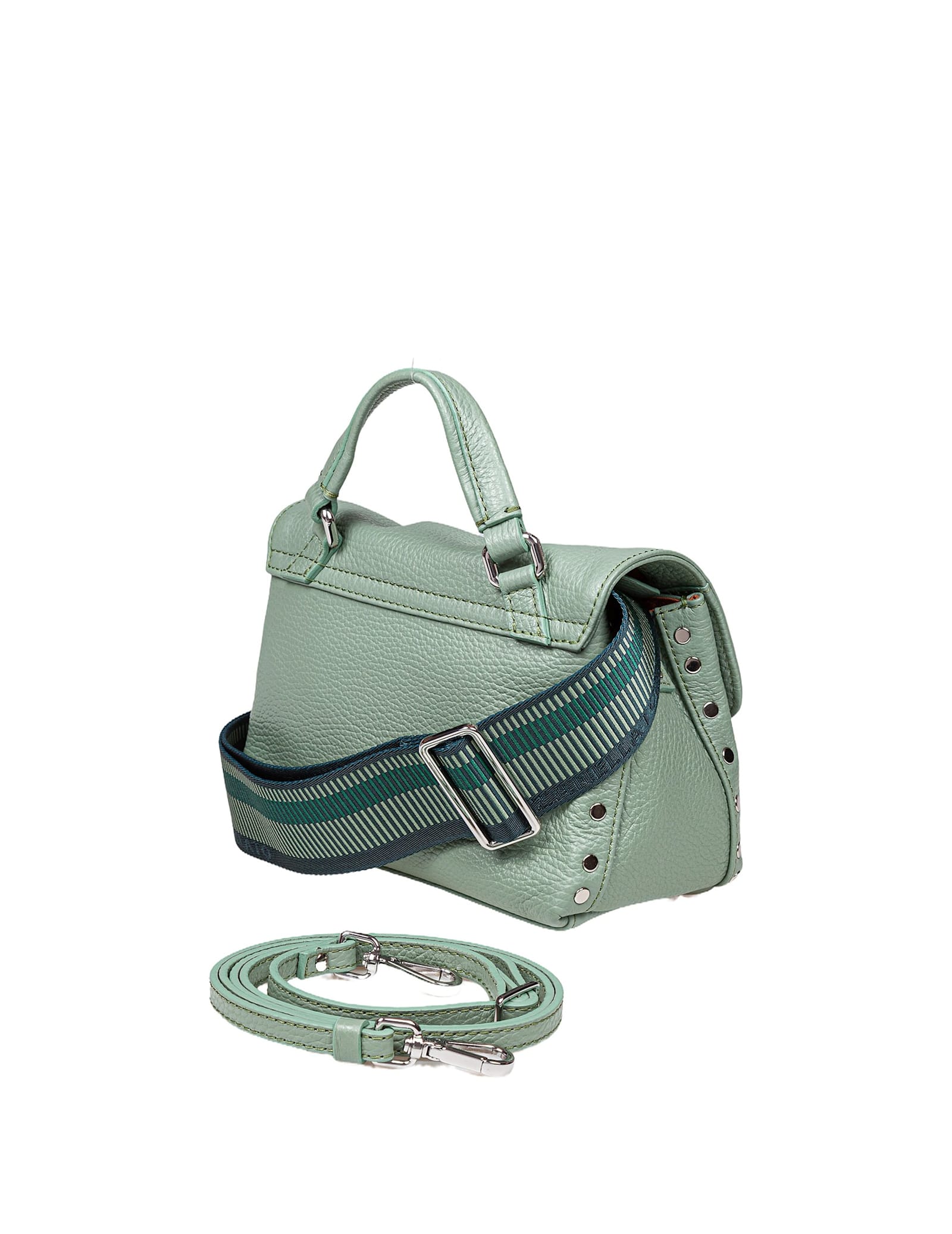 Zanellato Soft Leather Bag That Can Be Carried By Hand Or Over The Shoulder In Green
