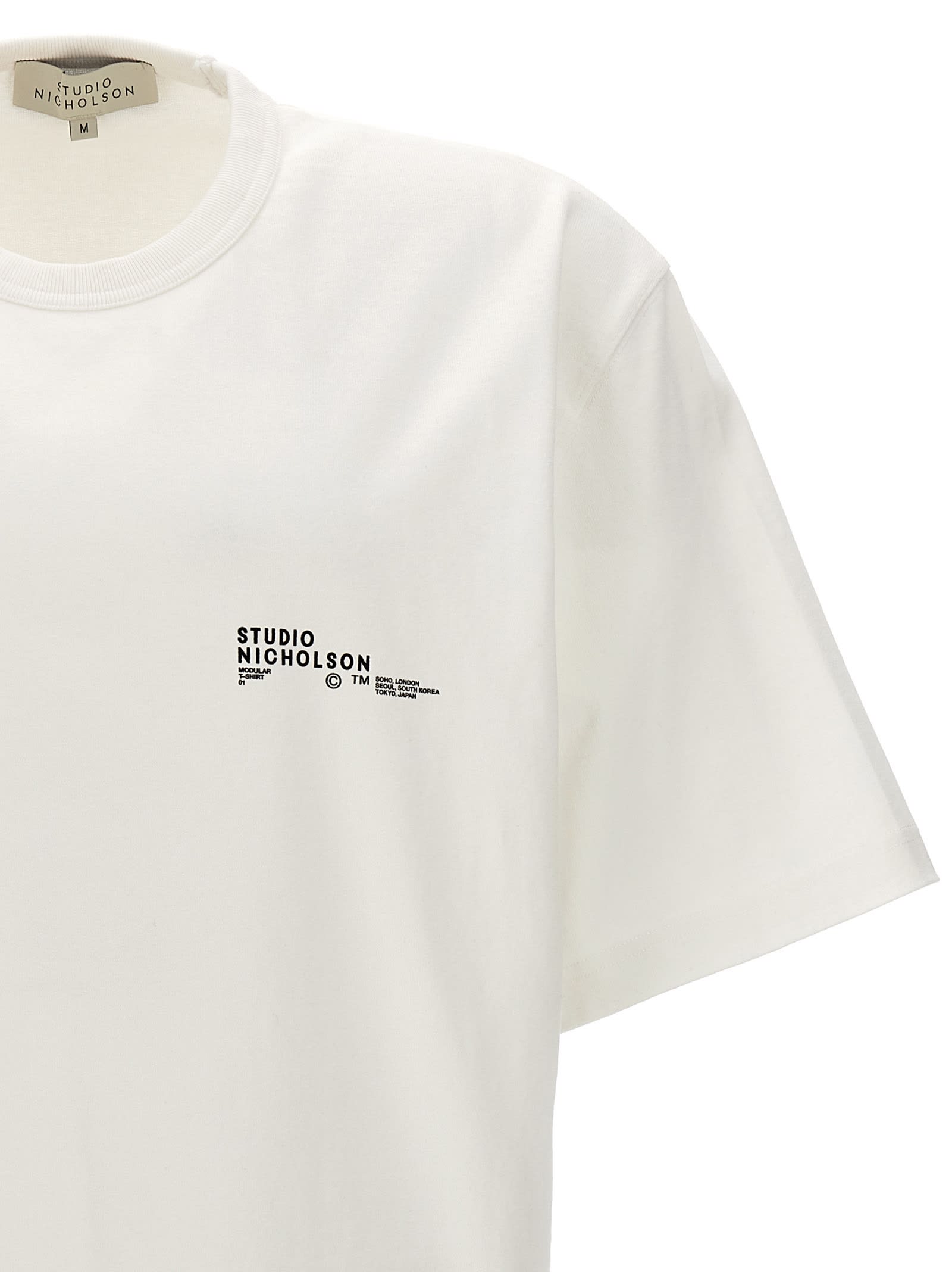 Shop Studio Nicholson Logo T-shirt In White