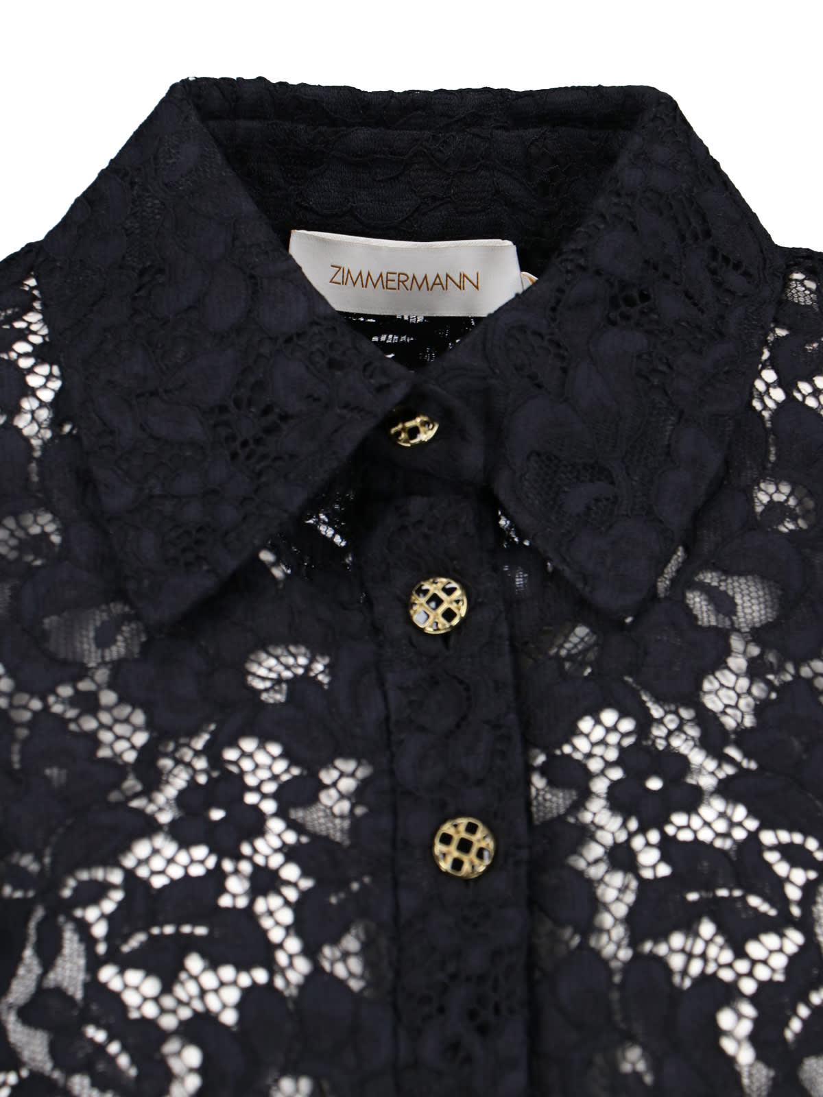 Shop Zimmermann Maxi Lace Shirt In Black