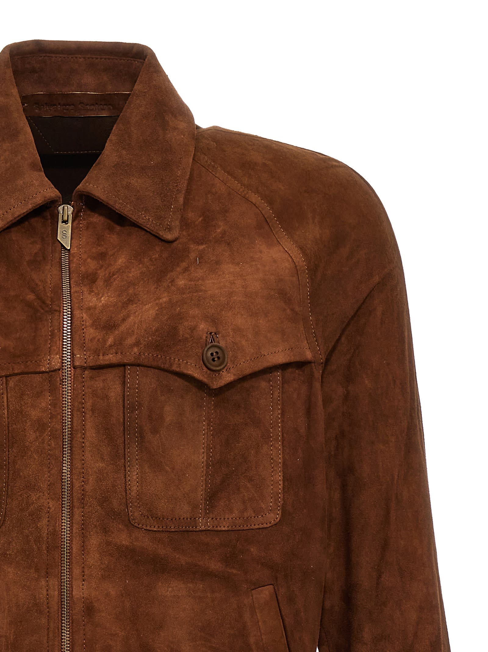 Shop Salvatore Santoro Suede Jacket In Brown