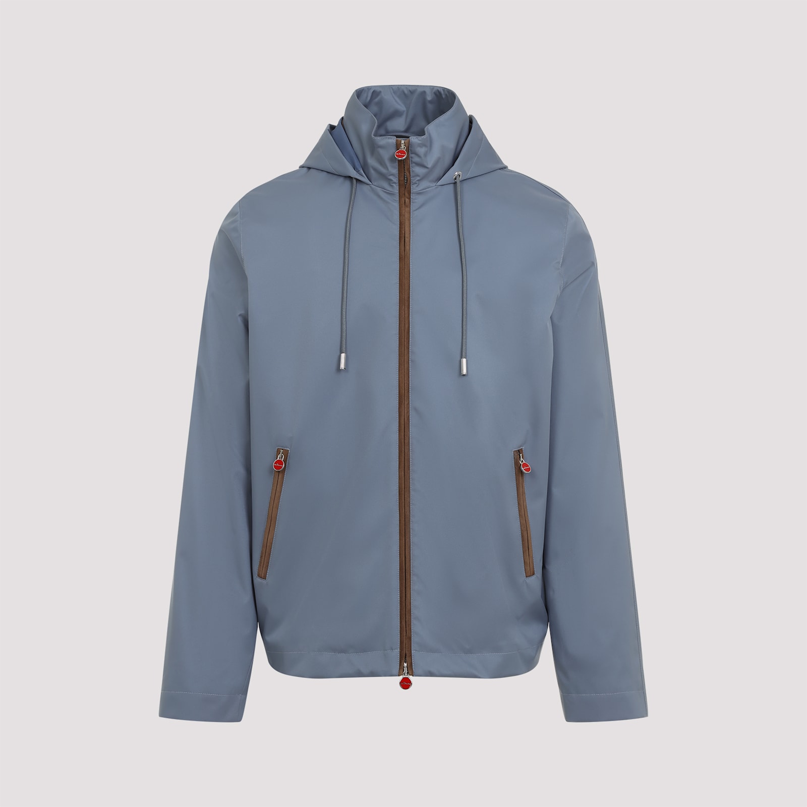 Shop Kiton Polyester Bomber Jacket In Avio