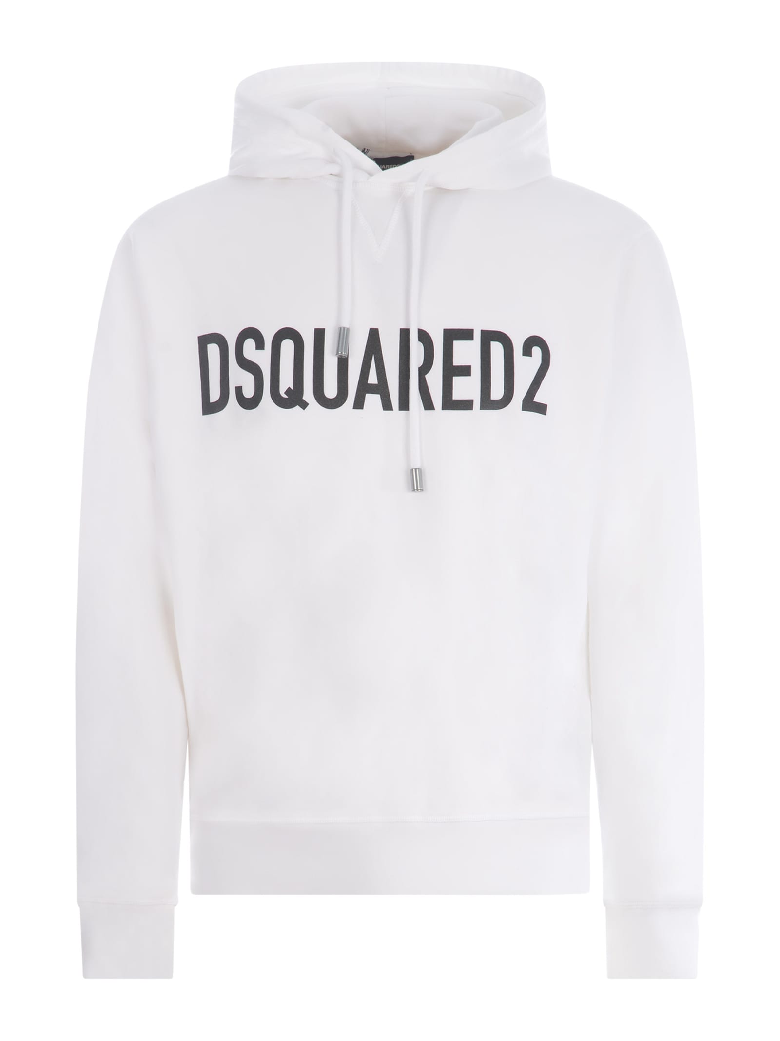 Dsquared2 Hooded Sweatshirt  In Cotton In White