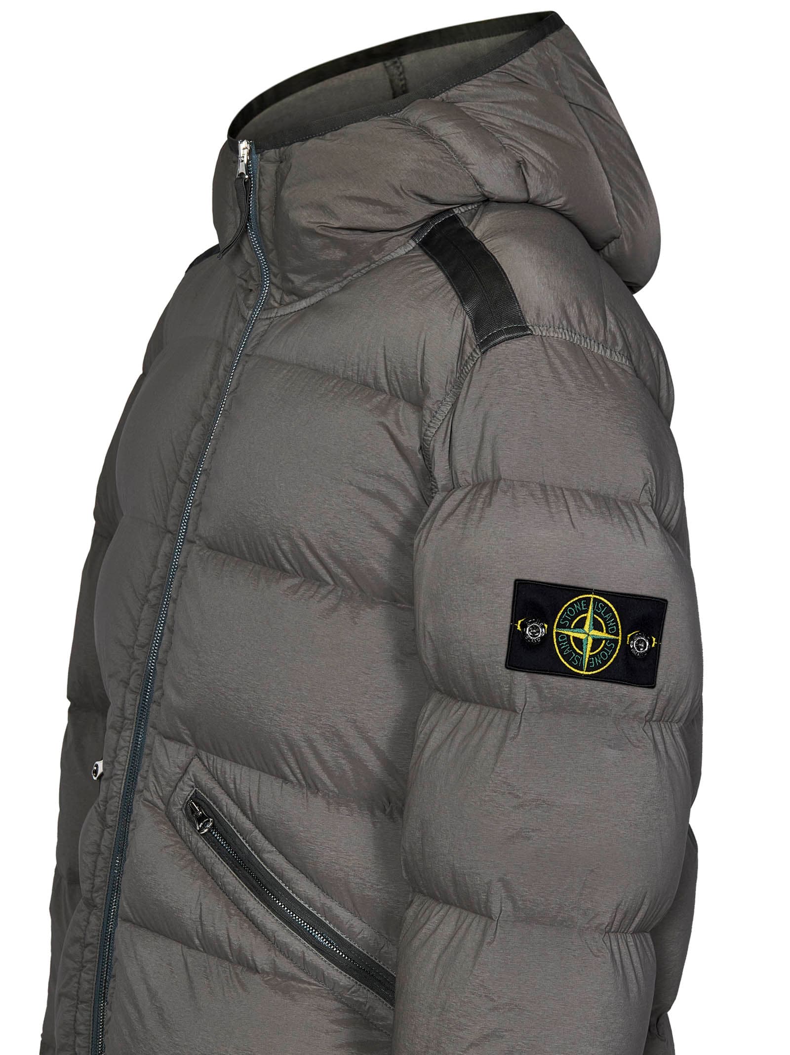 Shop Stone Island Down Jacket In Beige