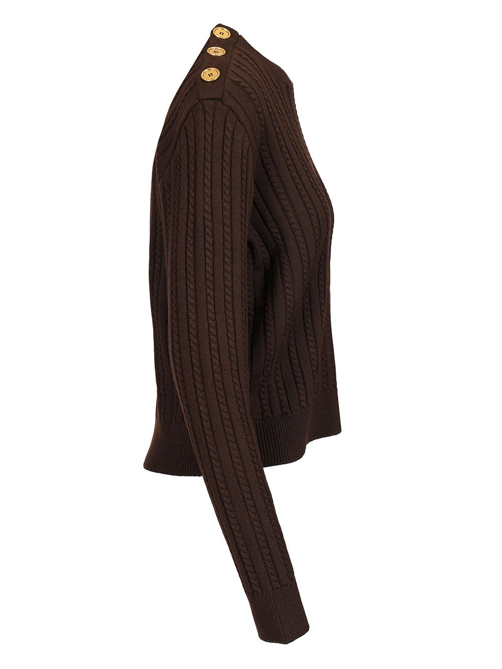 Golden Goose Wool Blend Crew-neck Sweater With Woven Pattern In Brown
