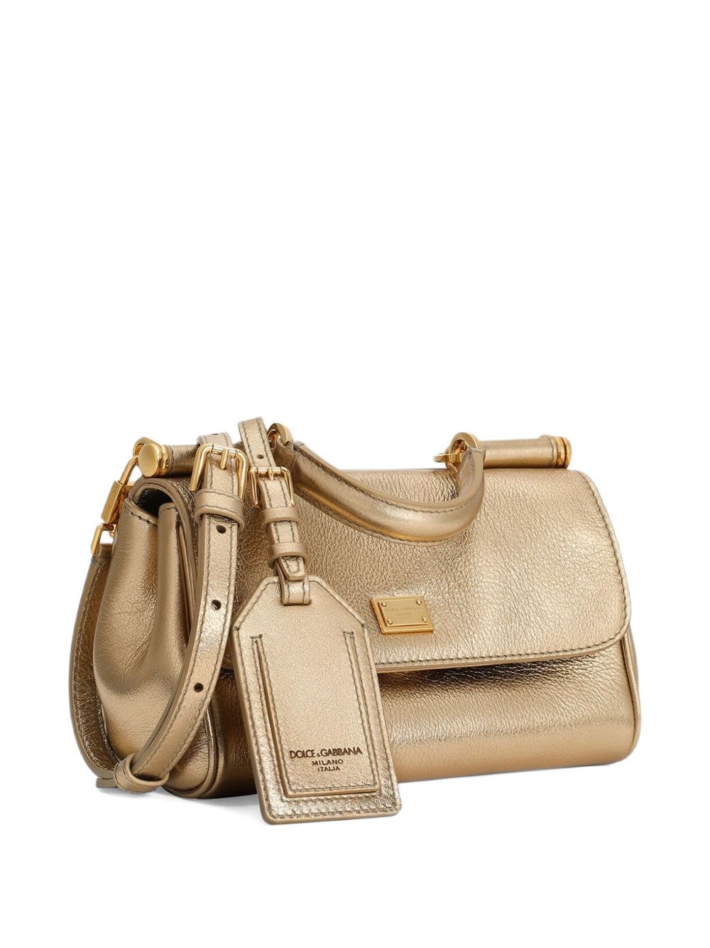 Dolce & Gabbana My Sicily Leather Handbag In Gold