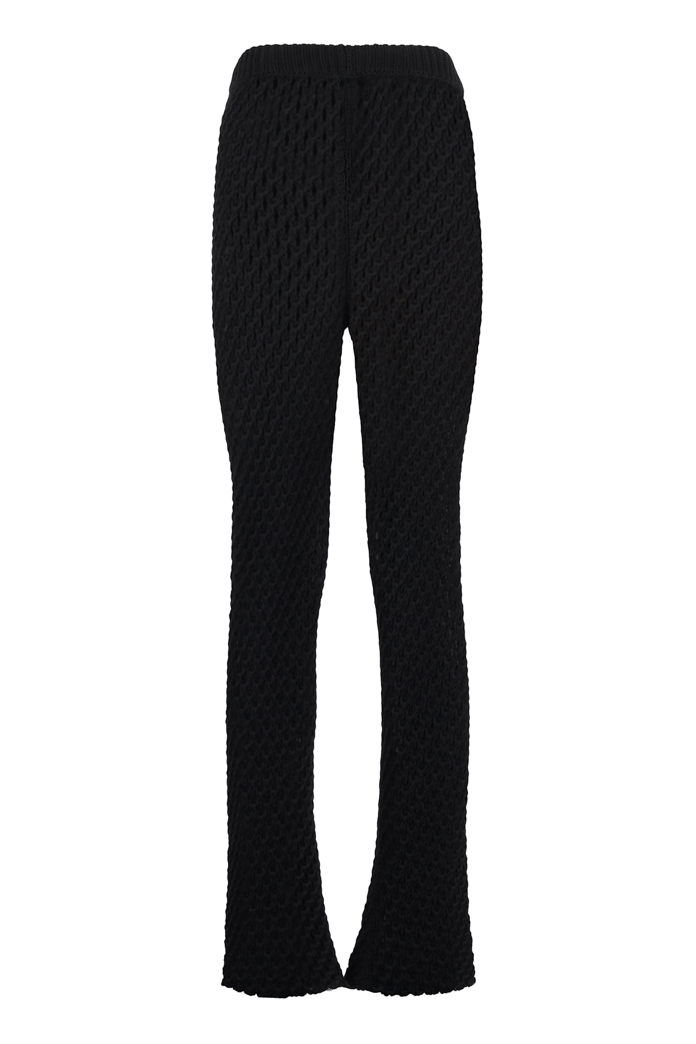 Alanui Knitted Trousers With Drawstring Waist In Black