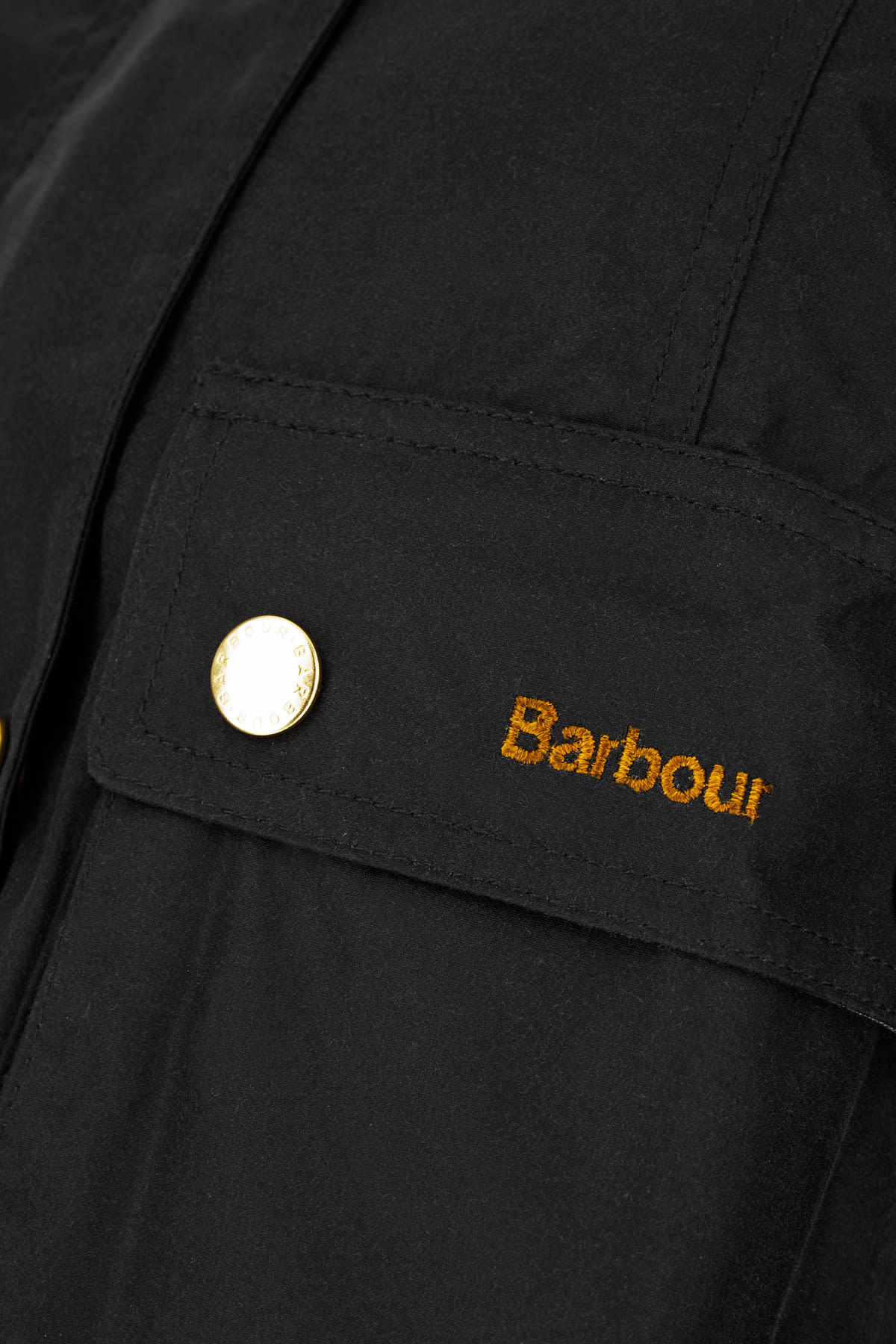 Barbour Black Cotton Beadnell Jacket In Gold
