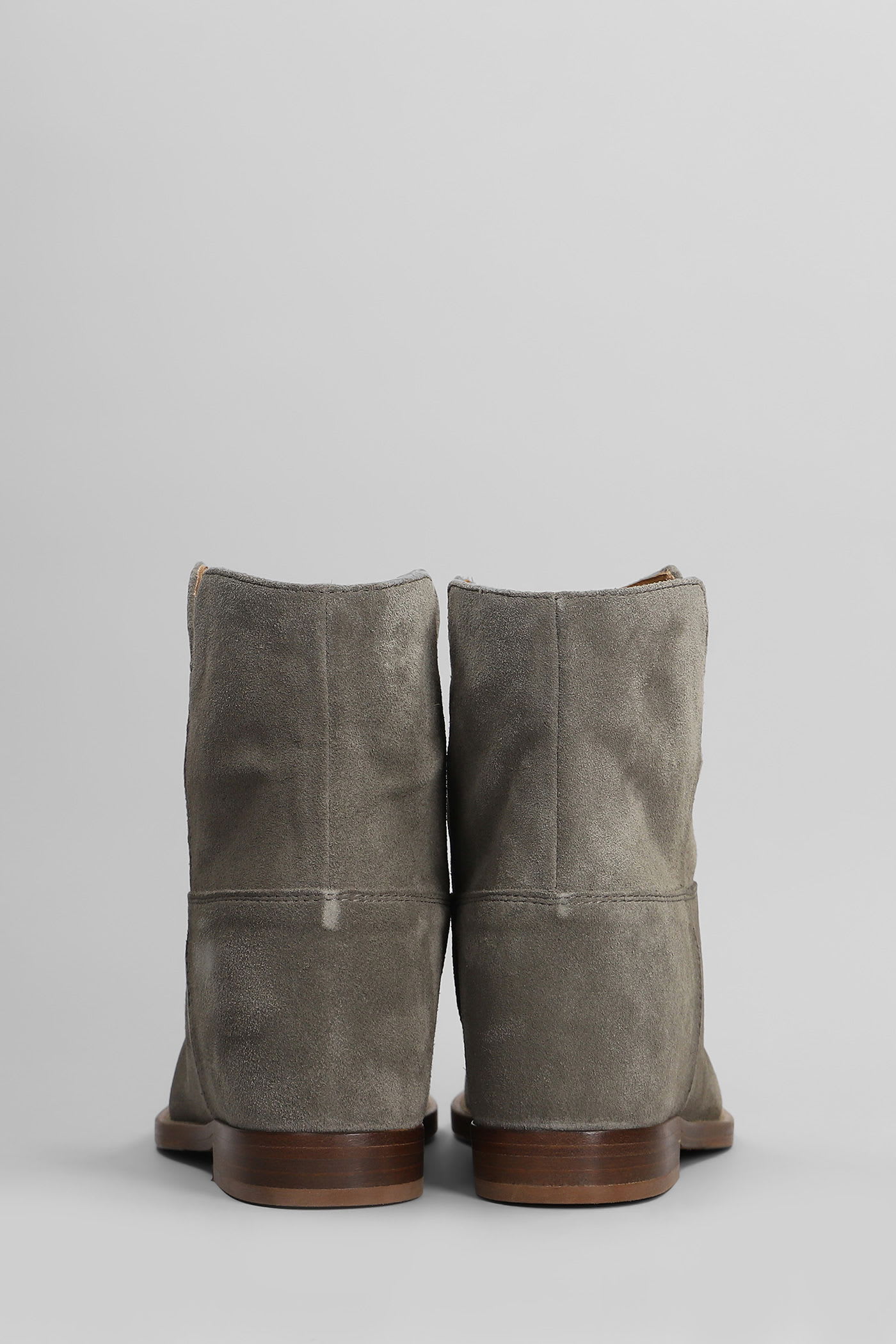 Via Roma 15 Ankle Boots Inside Wedge In Grey Suede In Gray