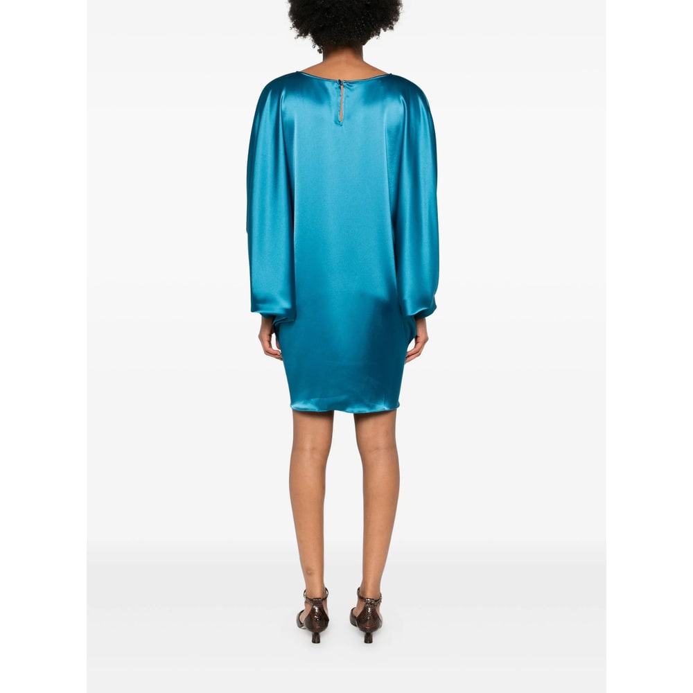 Gianluca Capannolo Crew-neck Puff-sleeve Mini Dress In Blue