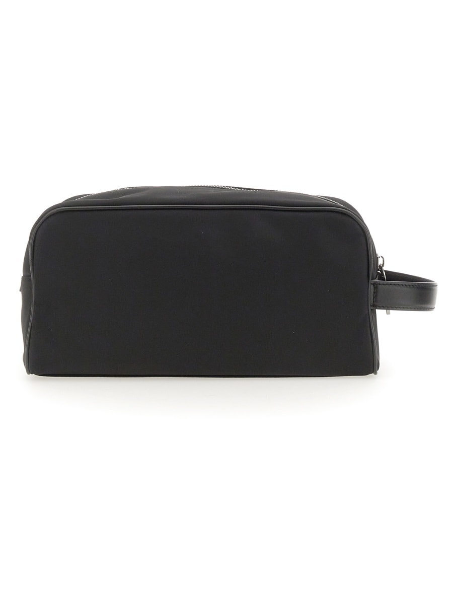 Shop Dolce & Gabbana Necessaire With Logo Plaque In Black