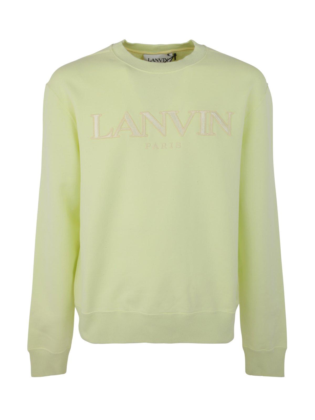 Shop Lanvin Logo Embroidered Crewneck Sweatshirt