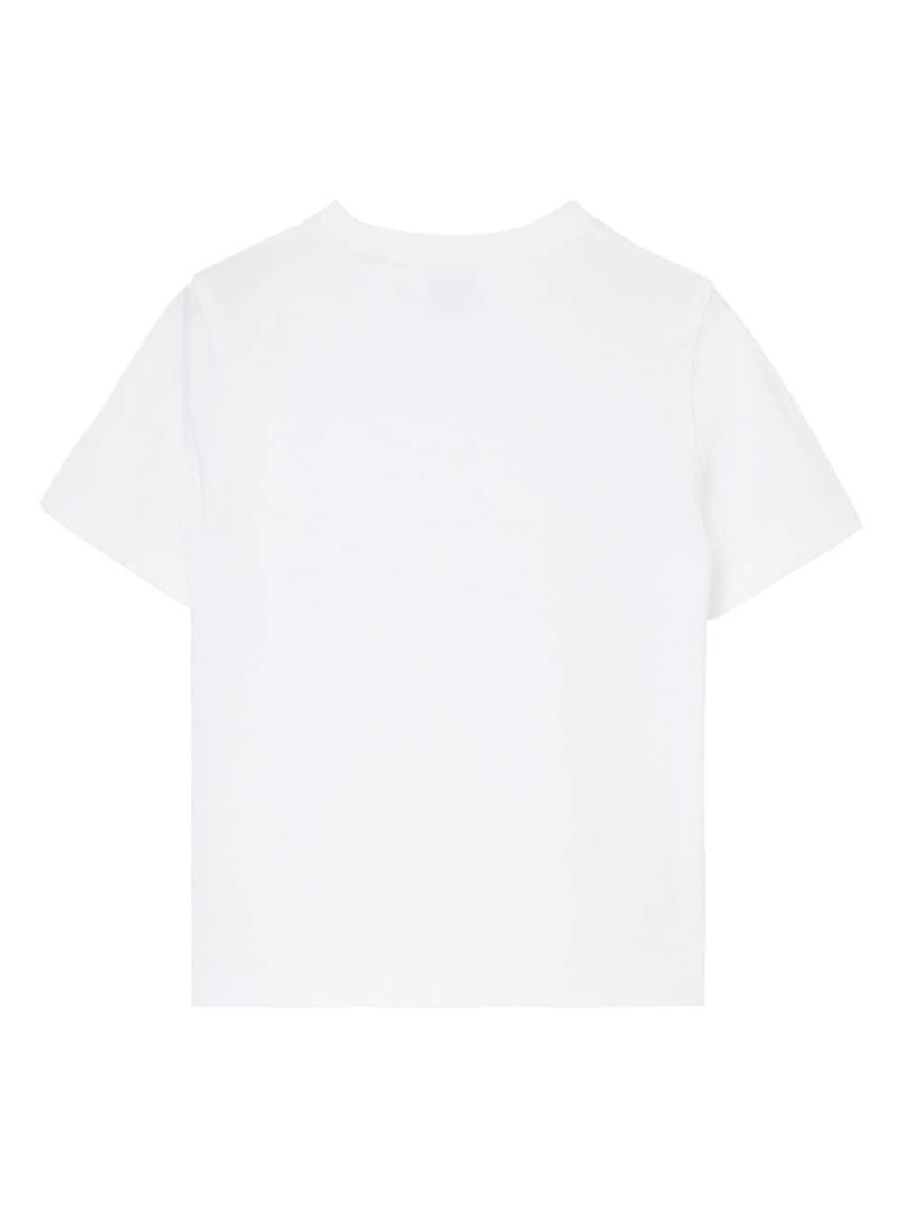 Shop Burberry T-shirt Bianca In Jersey Di Cotone Bambino In Bianco