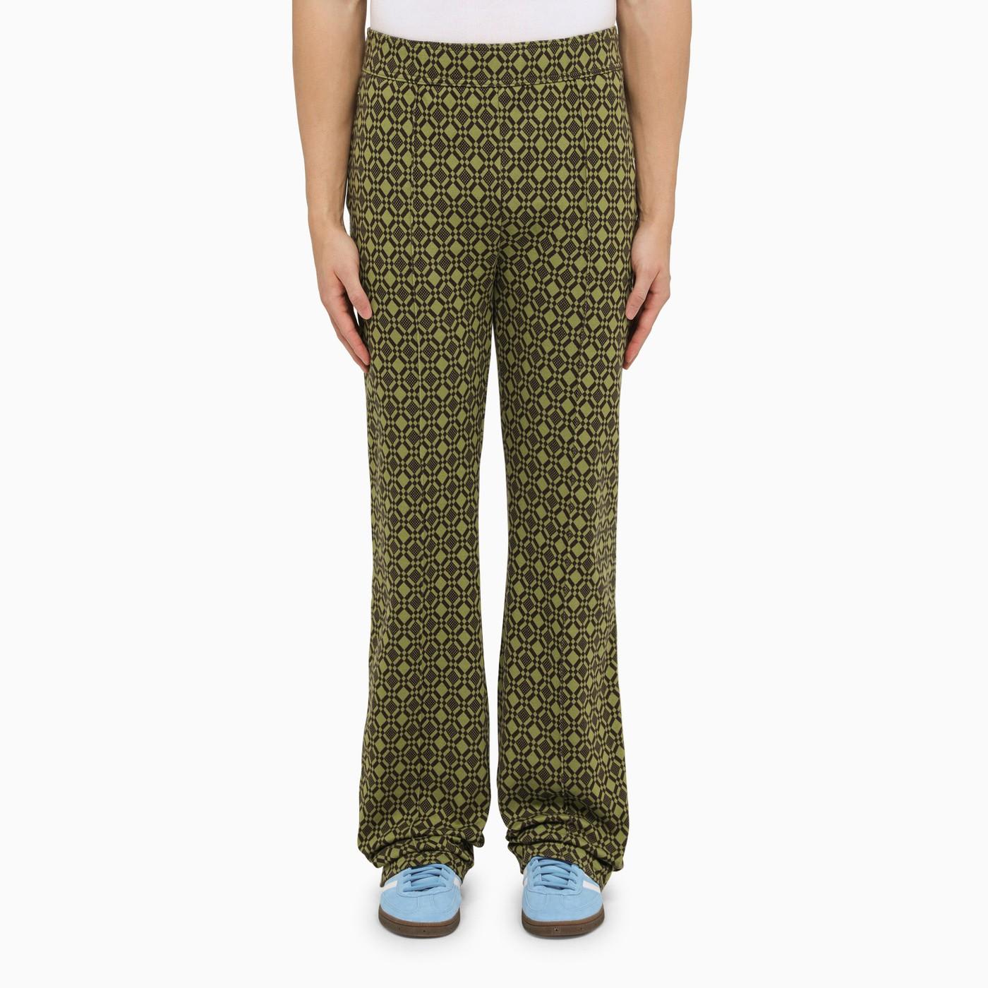 Shop Wales Bonner Olive Green\/brown Cotton Power Sports Trousers