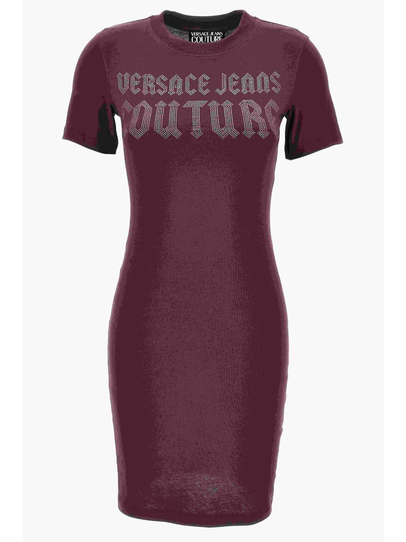 Versace Jeans Couture Logo-embellished T-shirt Dress In Purple