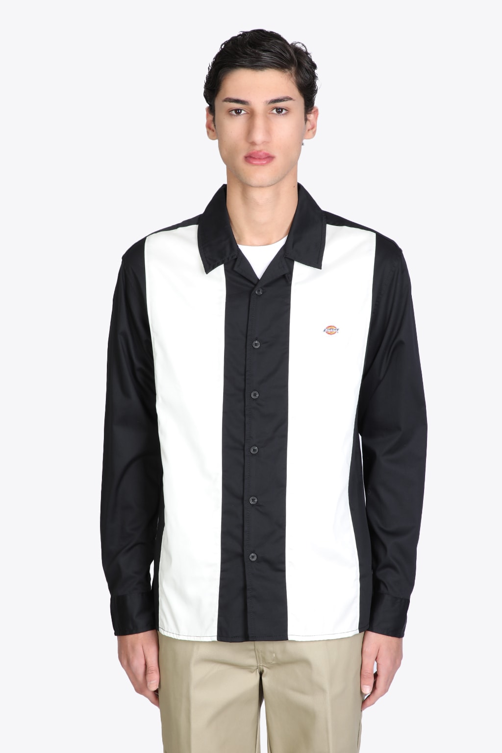 Dickies Westover Shirt Black and white paneled bowling shirt - Westover shirt