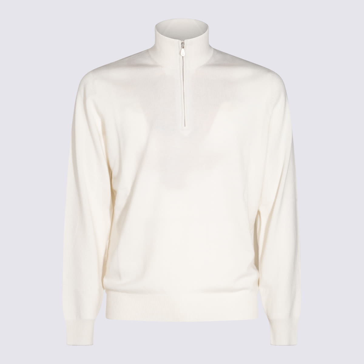 Shop Brunello Cucinelli White Wool Knitwear In Panama+nebbia