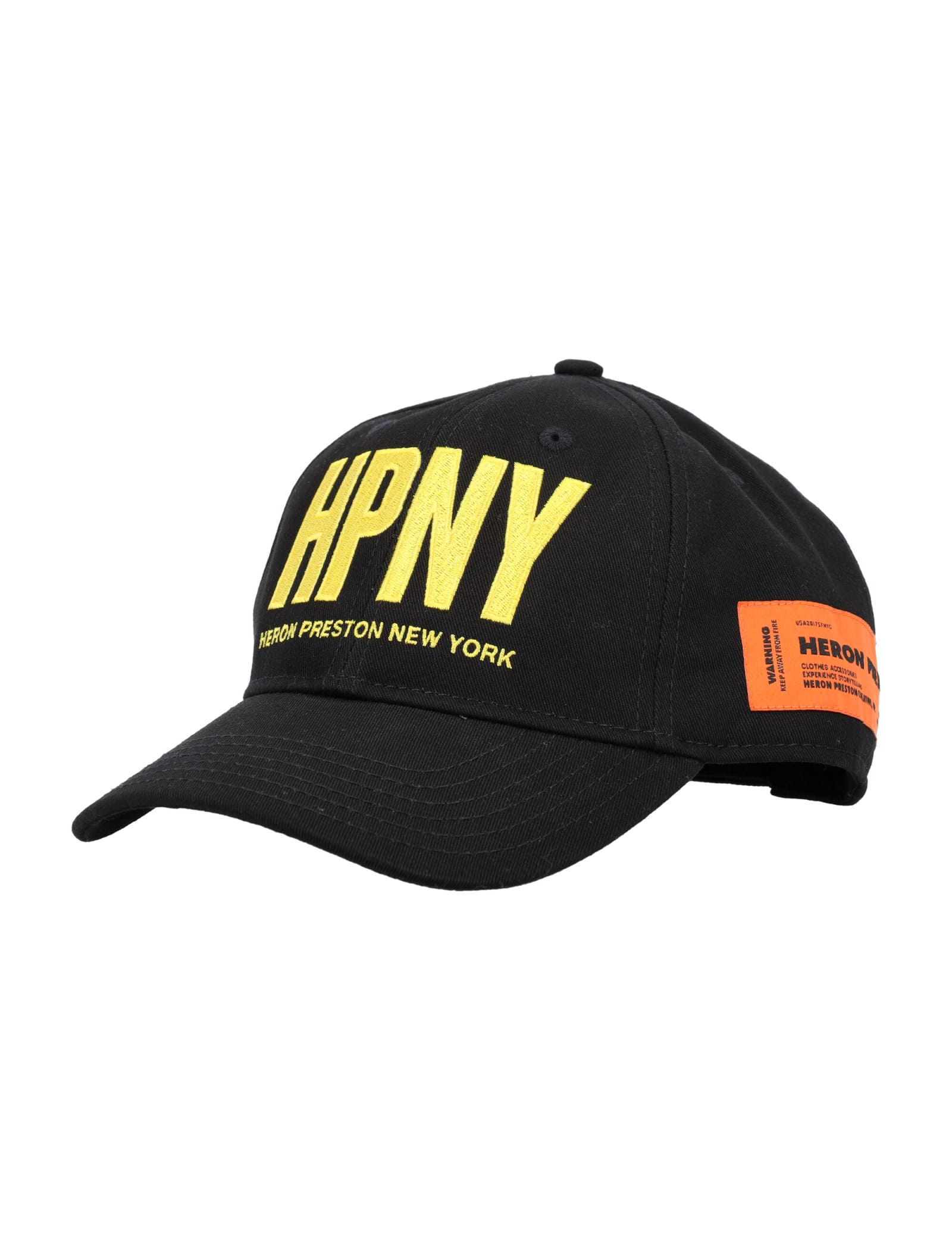 Heron Preston Hpny Logo-embroidered Baseball Cap In Black Yellow