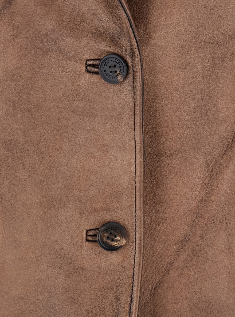 Golden Goose Journey Ws Elasticated Jacket Opalette Removed Calf Leather In Brown