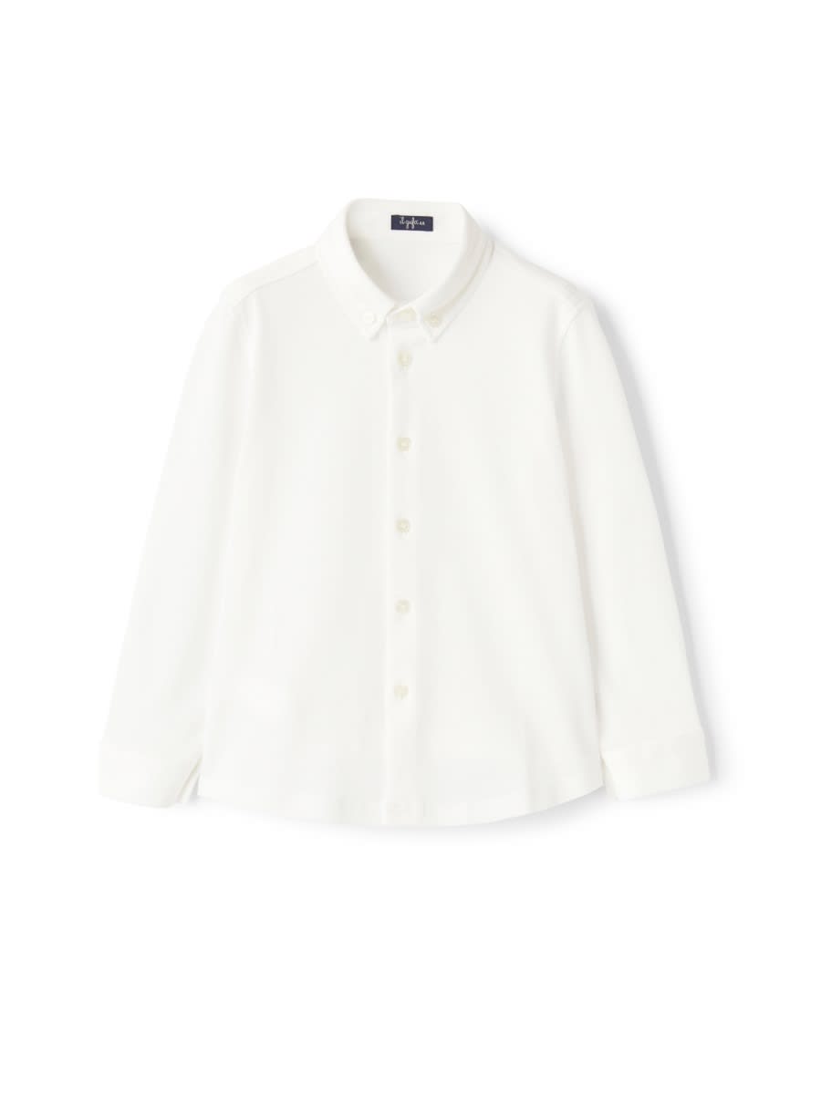 Il Gufo Kids' Long Sleeve Shirt In White