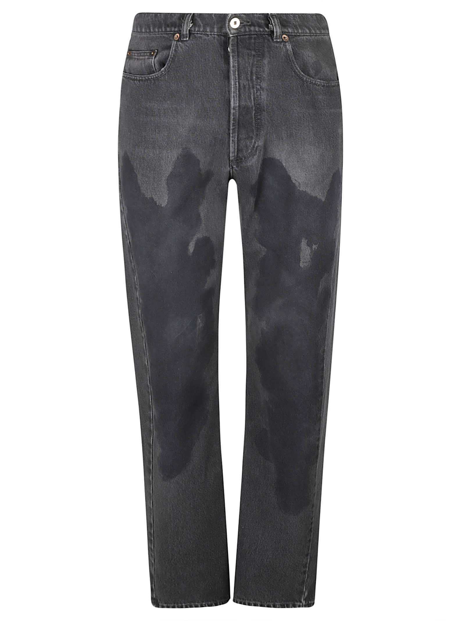 Gray Unregular Jeans In Black