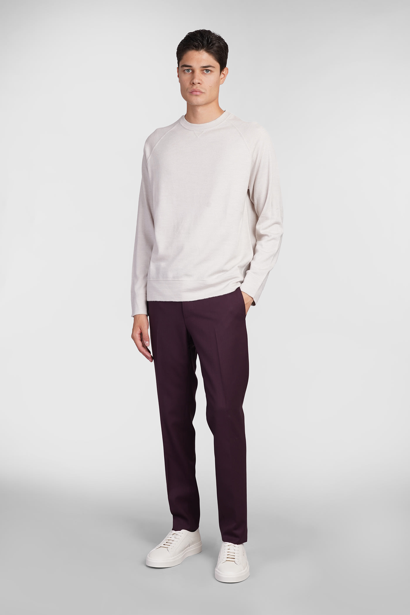 PT TORINO PANTS IN BORDEAUX WOOL 