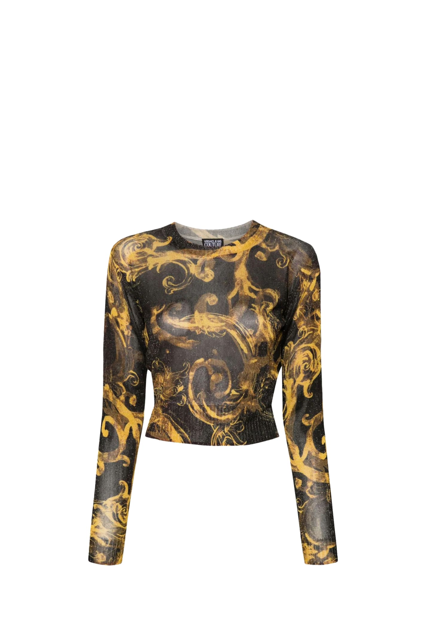Shop Versace Jeans Couture Top In Black/gold