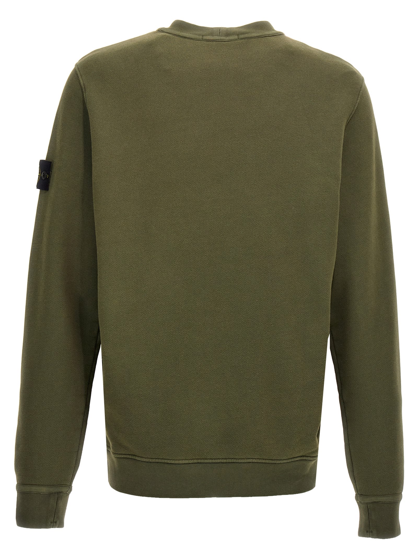 Shop Stone Island Logo Badge Sweatshirt In Green