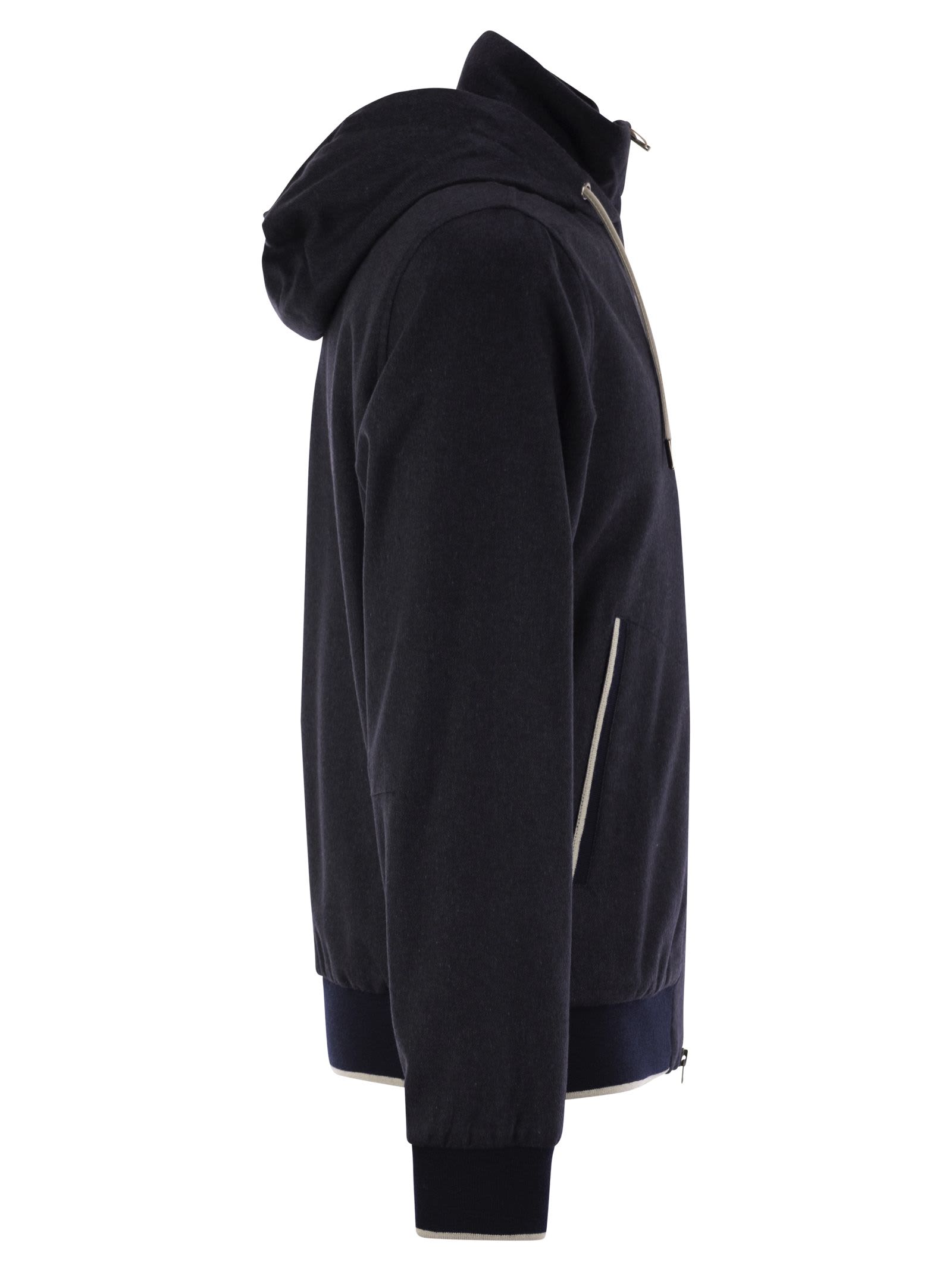 Herno Men's Cashmere And Silk Resort Bomber Jacket In Blue