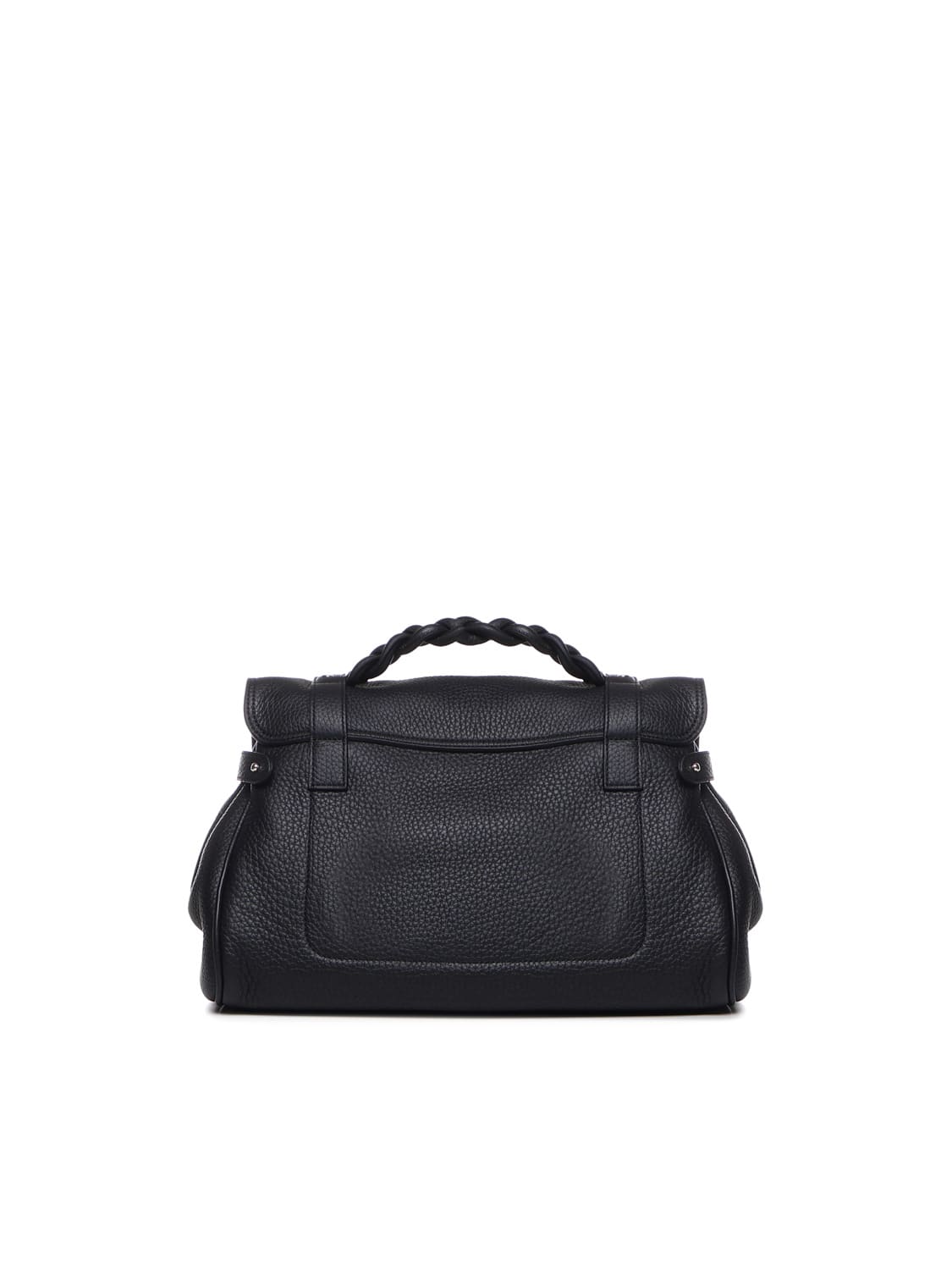 Shop Mulberry Alexa Bag With Leather Braided Handle In Black